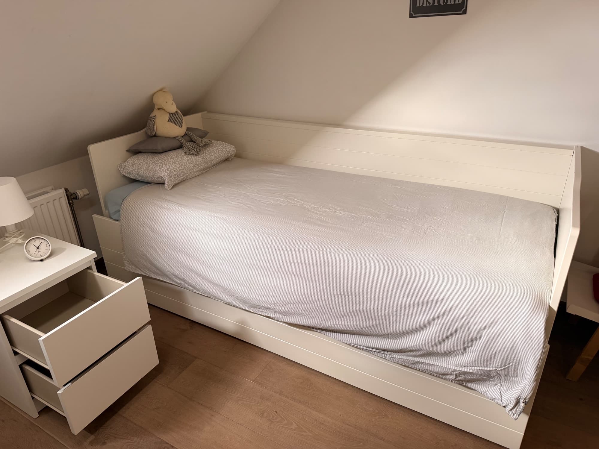 LIT /DOUBLE LIT lit banquette+rangement/1 matelas, blanc/Åfjäll ferme, 80x200 cm