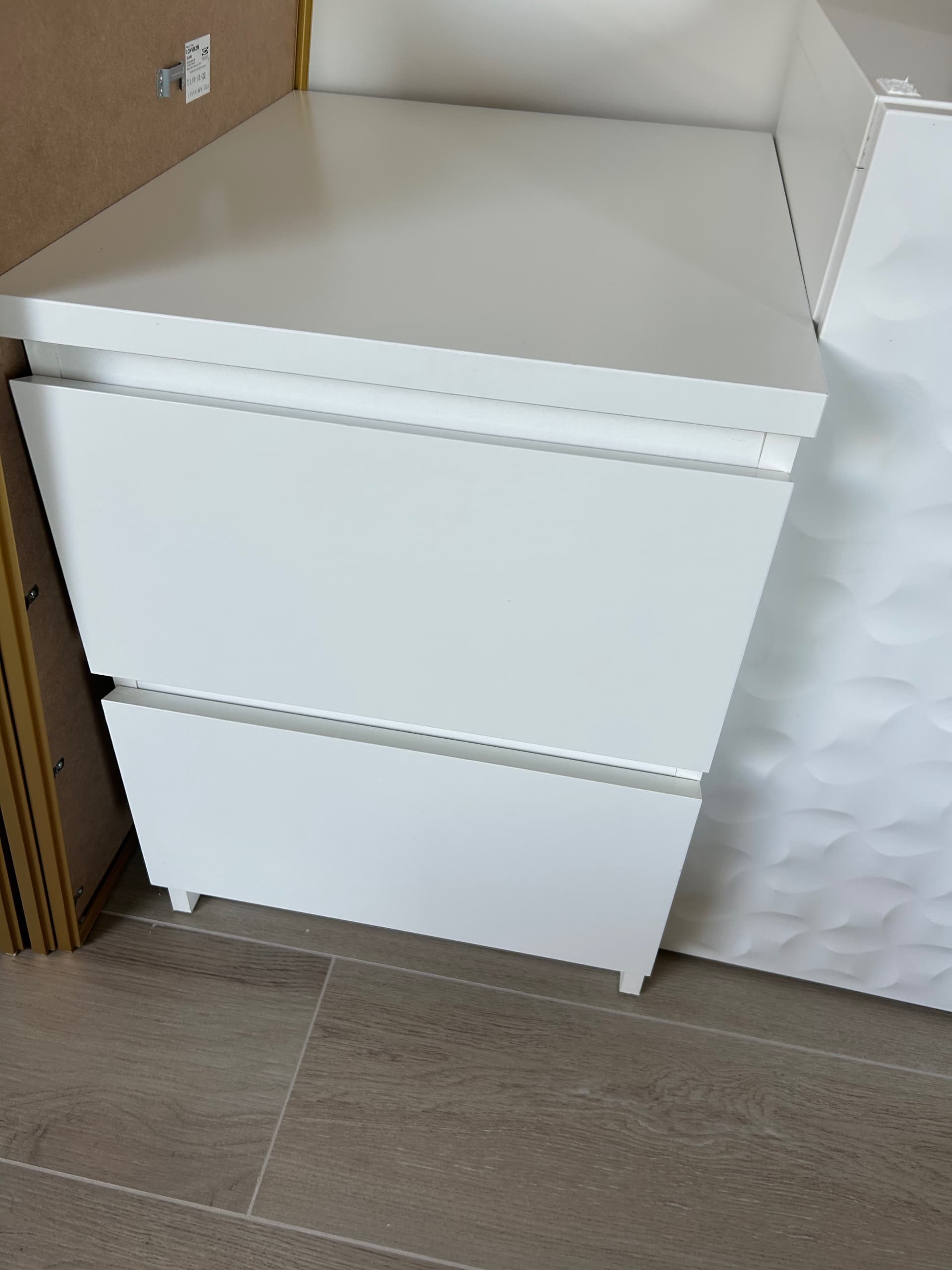 STORKLINTA commode 2 tiroirs, blanc/avec 2 tiroirs, 40x50x53 cm