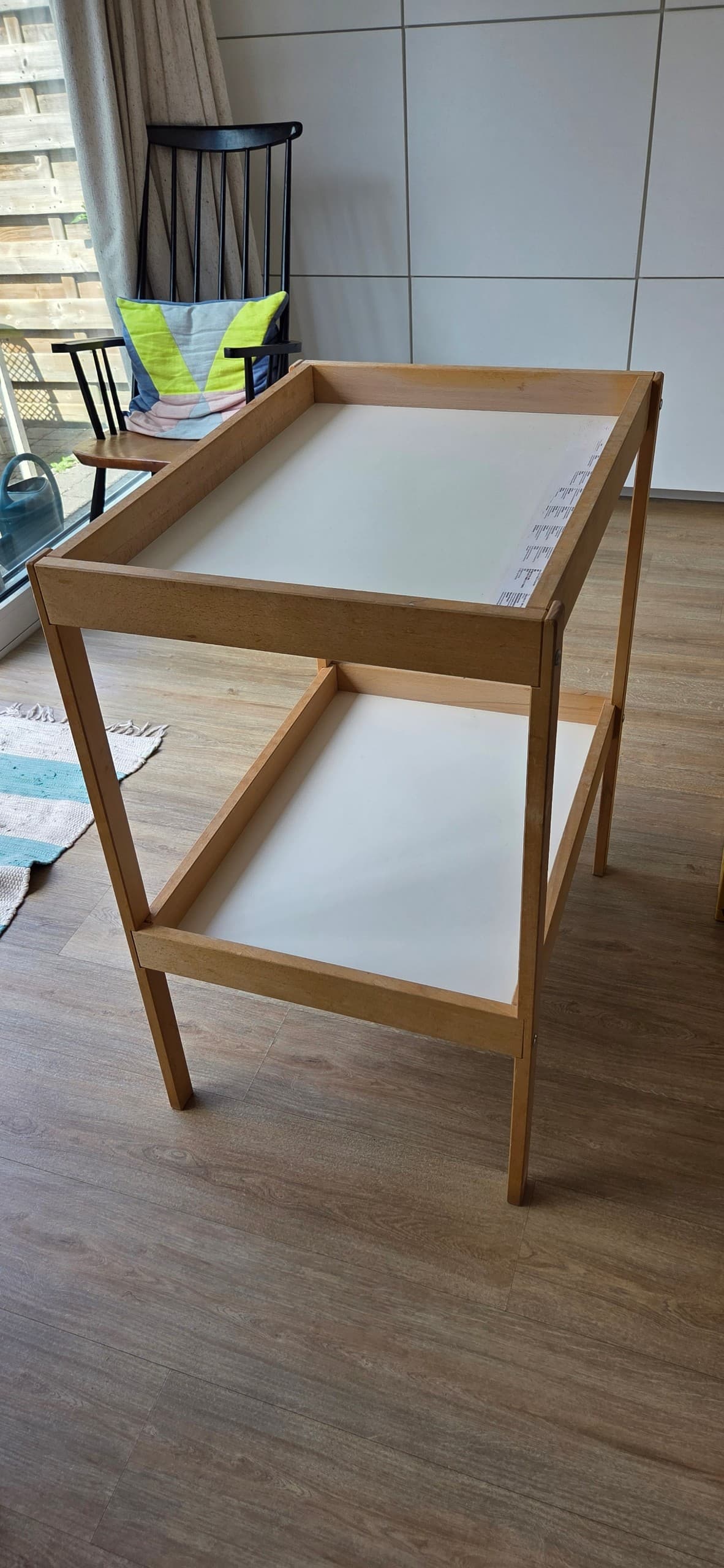SNIGLAR Commode, beuken, wit, 72x53 cm