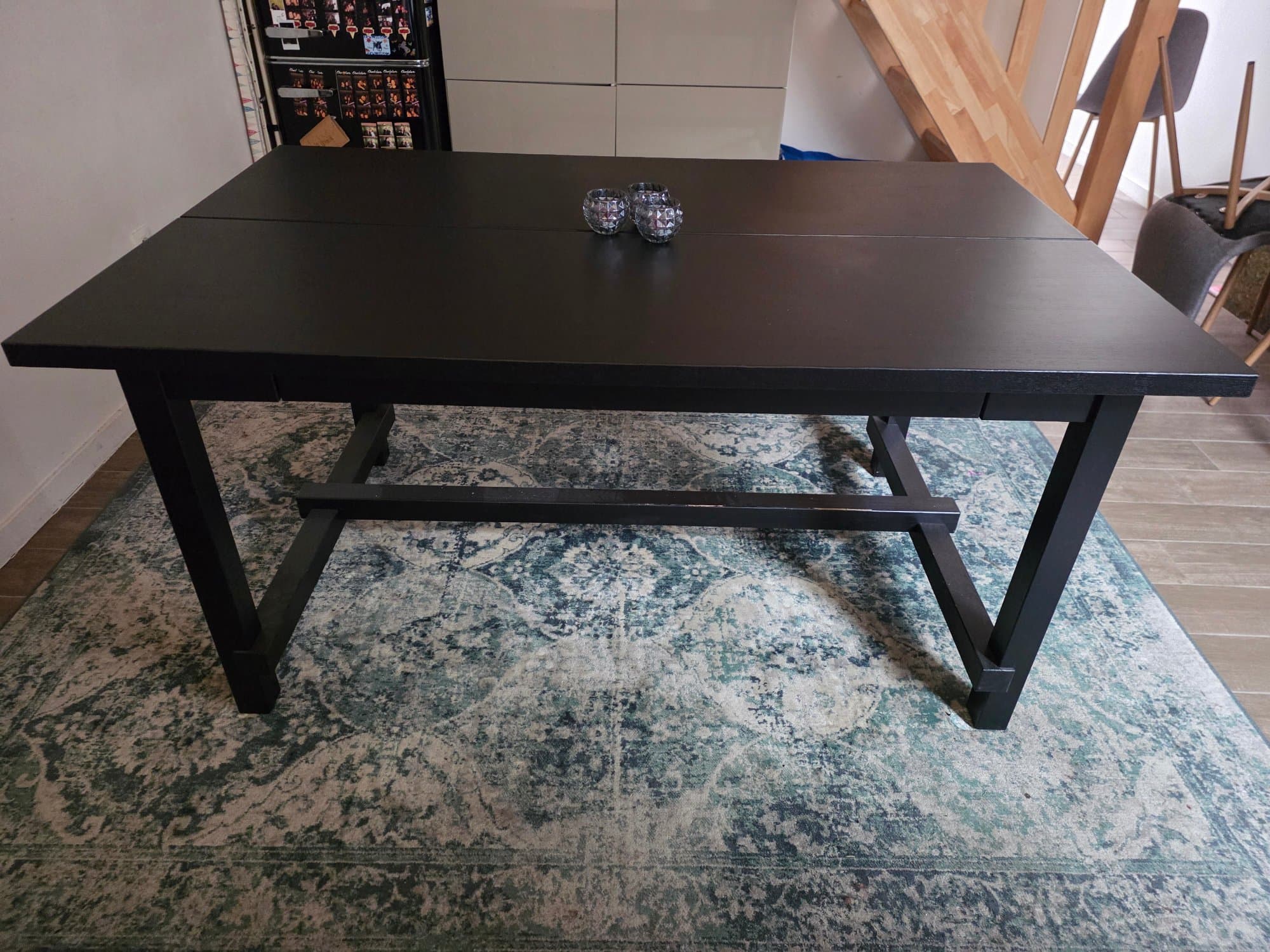 NORDVIKEN Table extensible, noir, 210/289x105 cm
