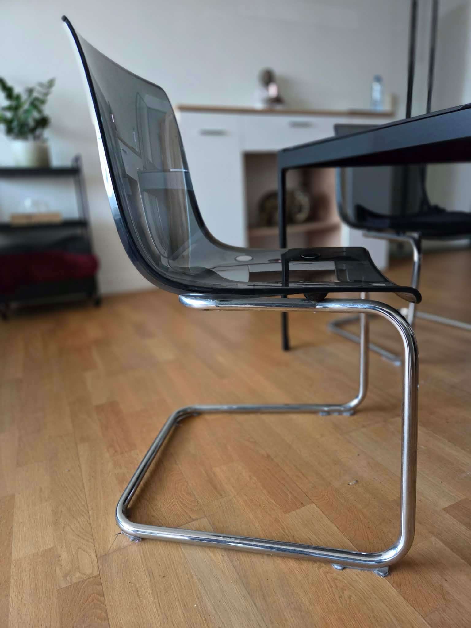 TOBIAS chaise, transparent/chromé