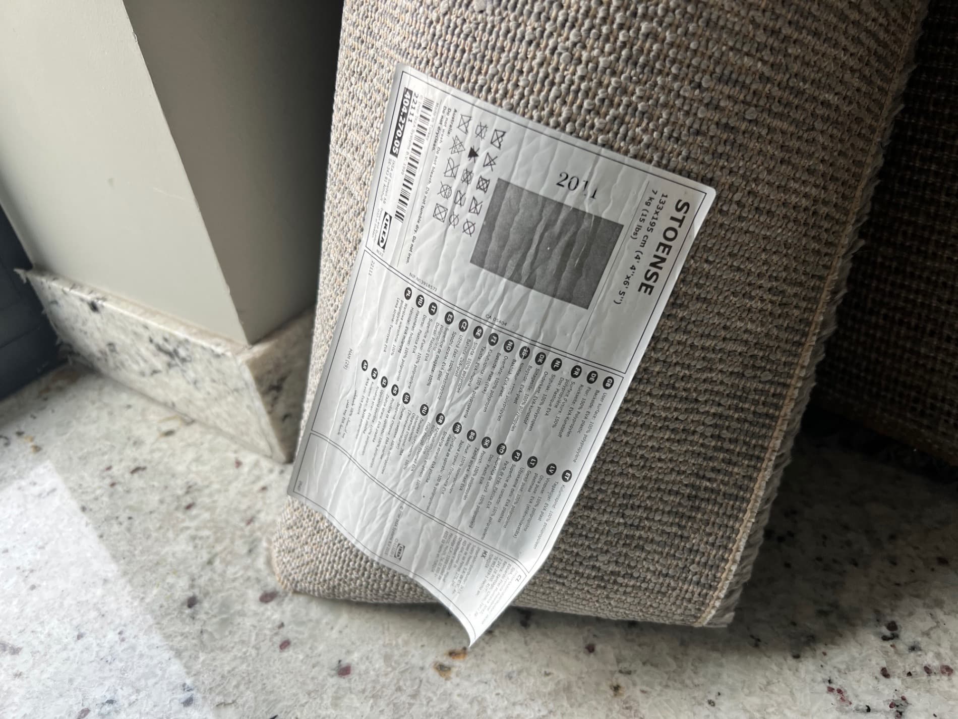 STOENSE rug, low pile, medium grey, 80x150 cm