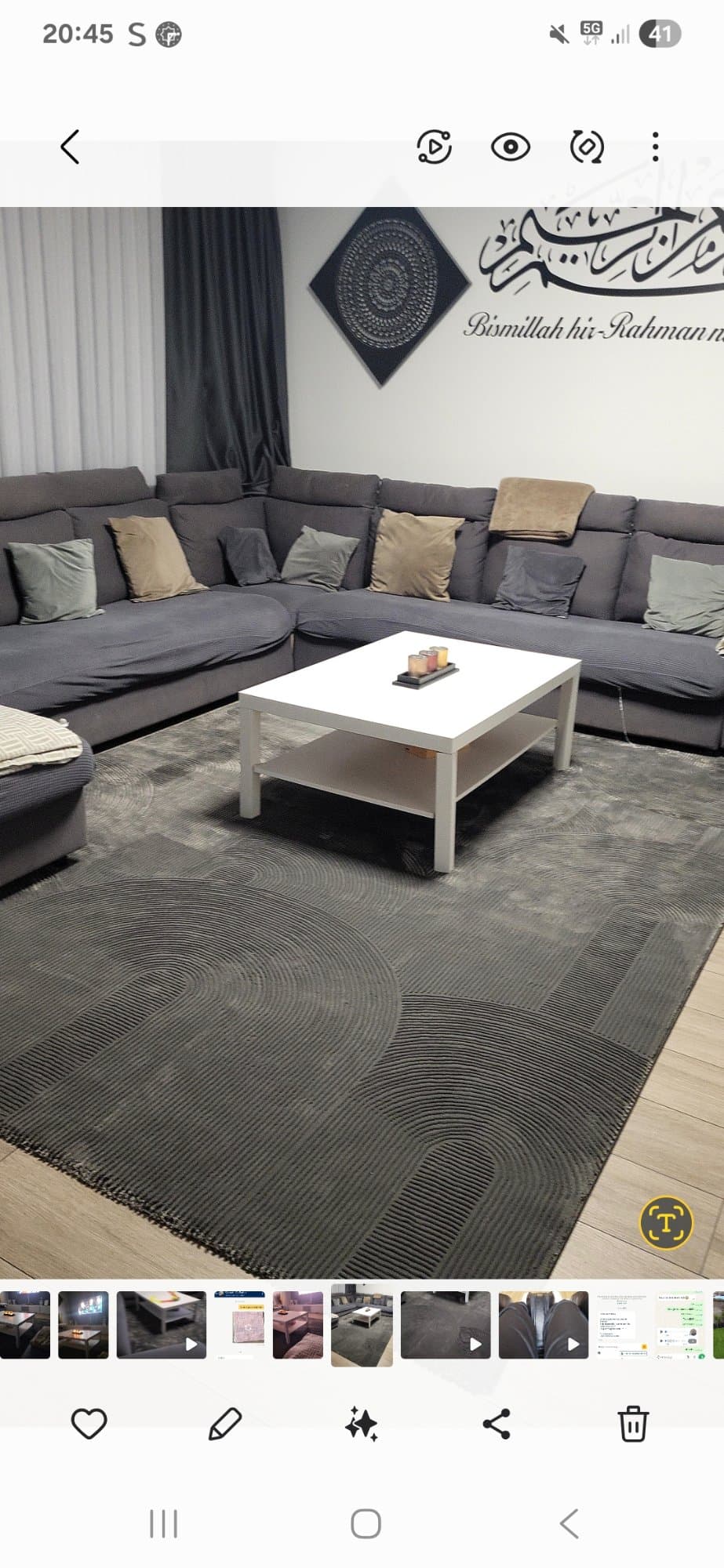VIMLE hoekbank, 5-zits, met chaise longue/Gunnared middengrijs