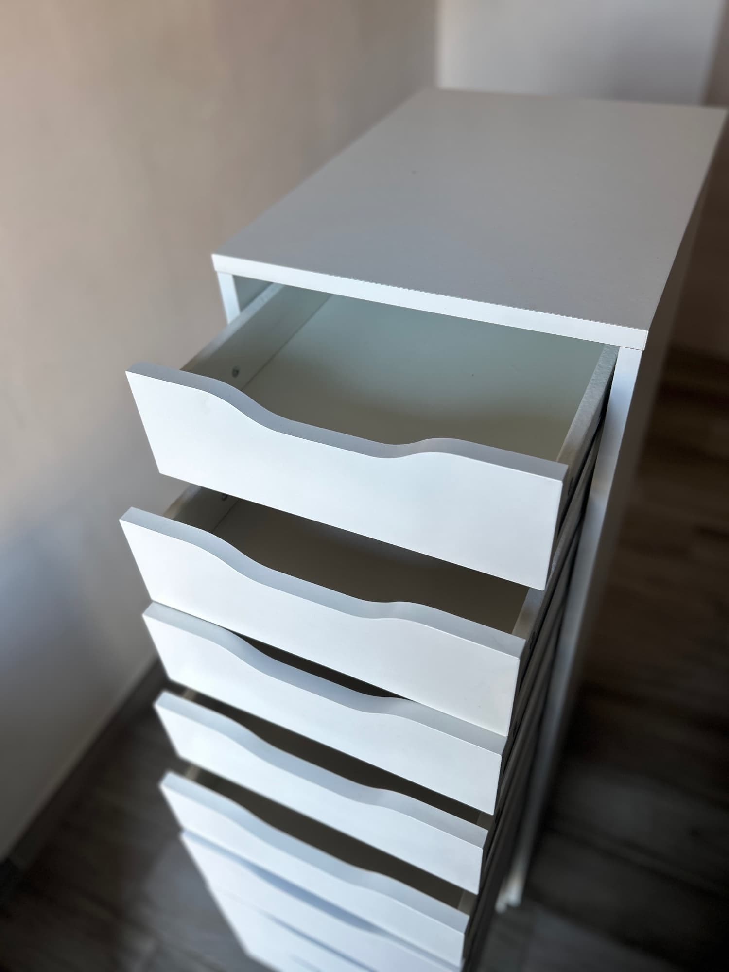 ALEX drawer unit with 9 drawers, white, 36x116 cm