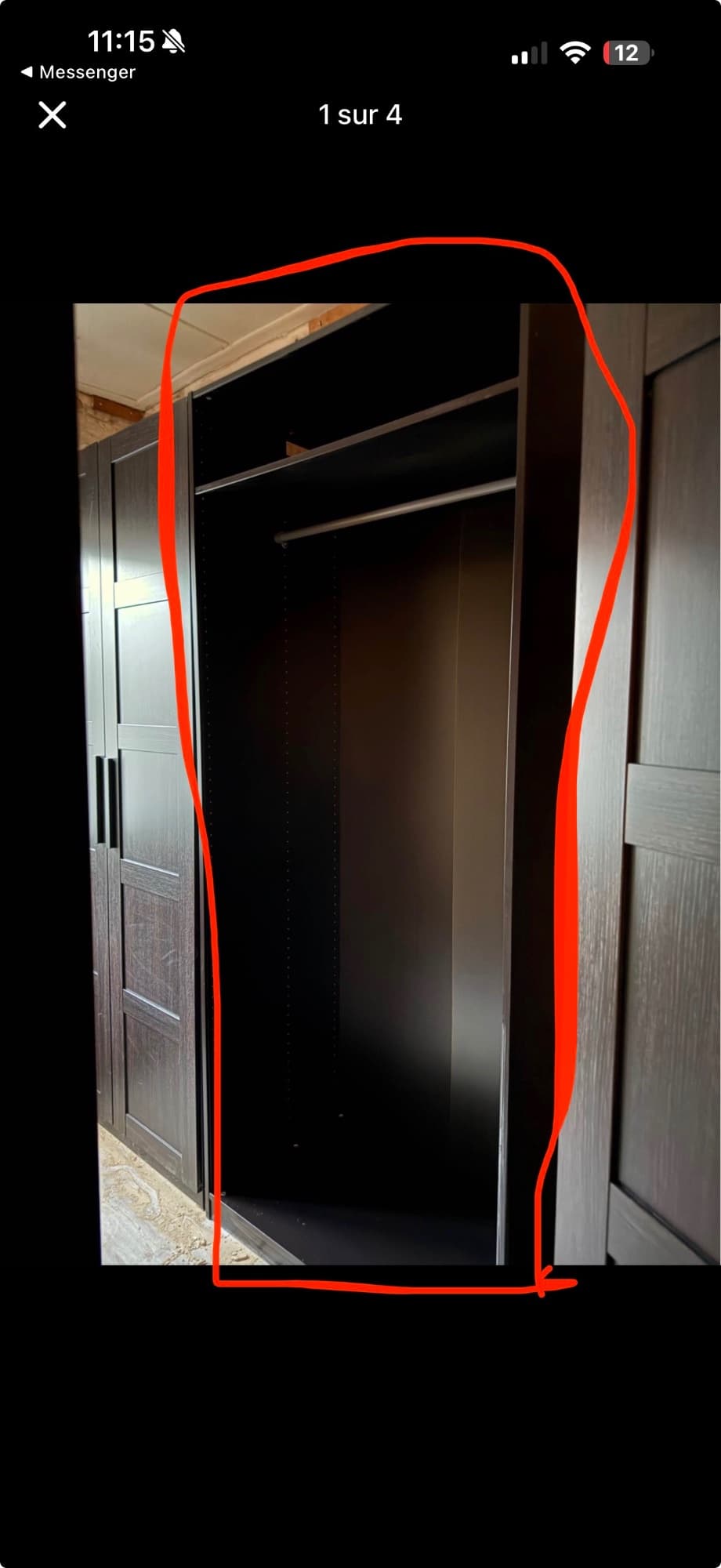 PAX wardrobe frame, white stained oak effect, 100x58x201 cm