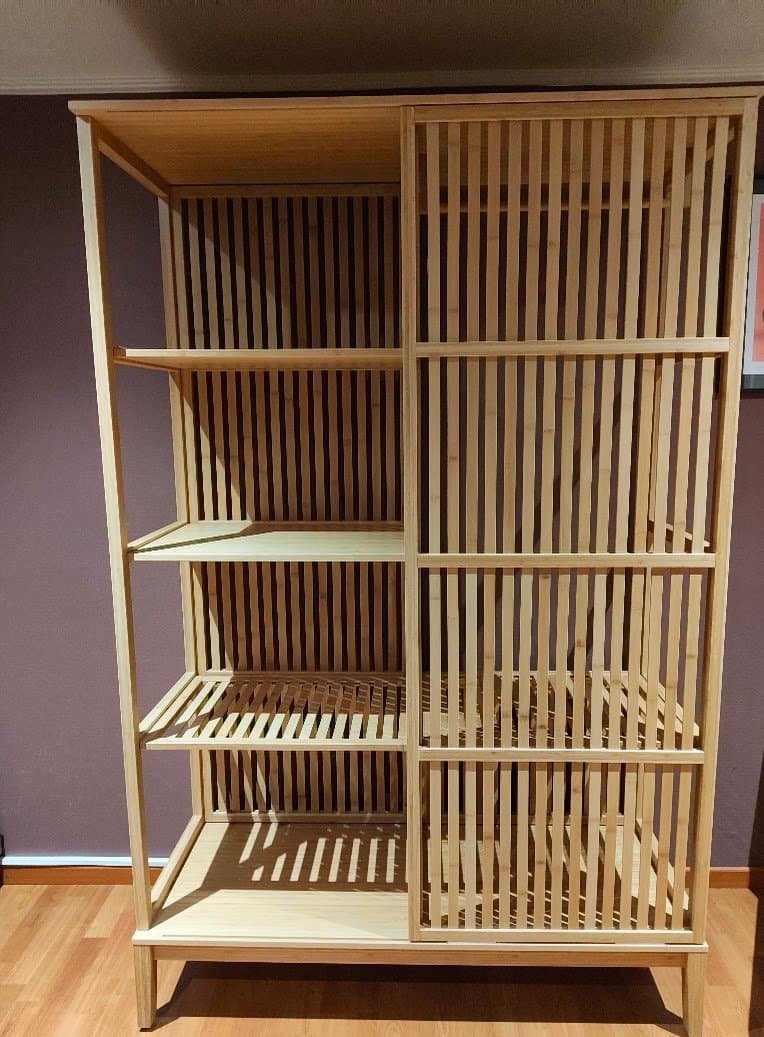 NORDKISA Armoire ouverte av porte couliss, bambou. Lire plus