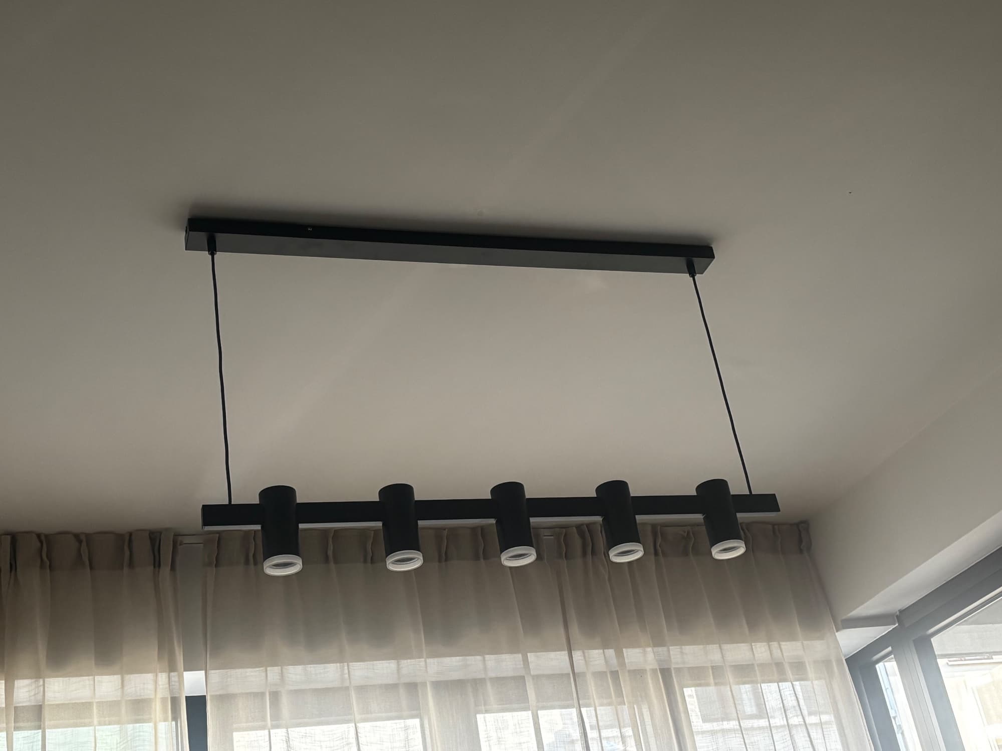 KRANSALG LAMP suspension avec 5 ampoules, noir, 113 cm