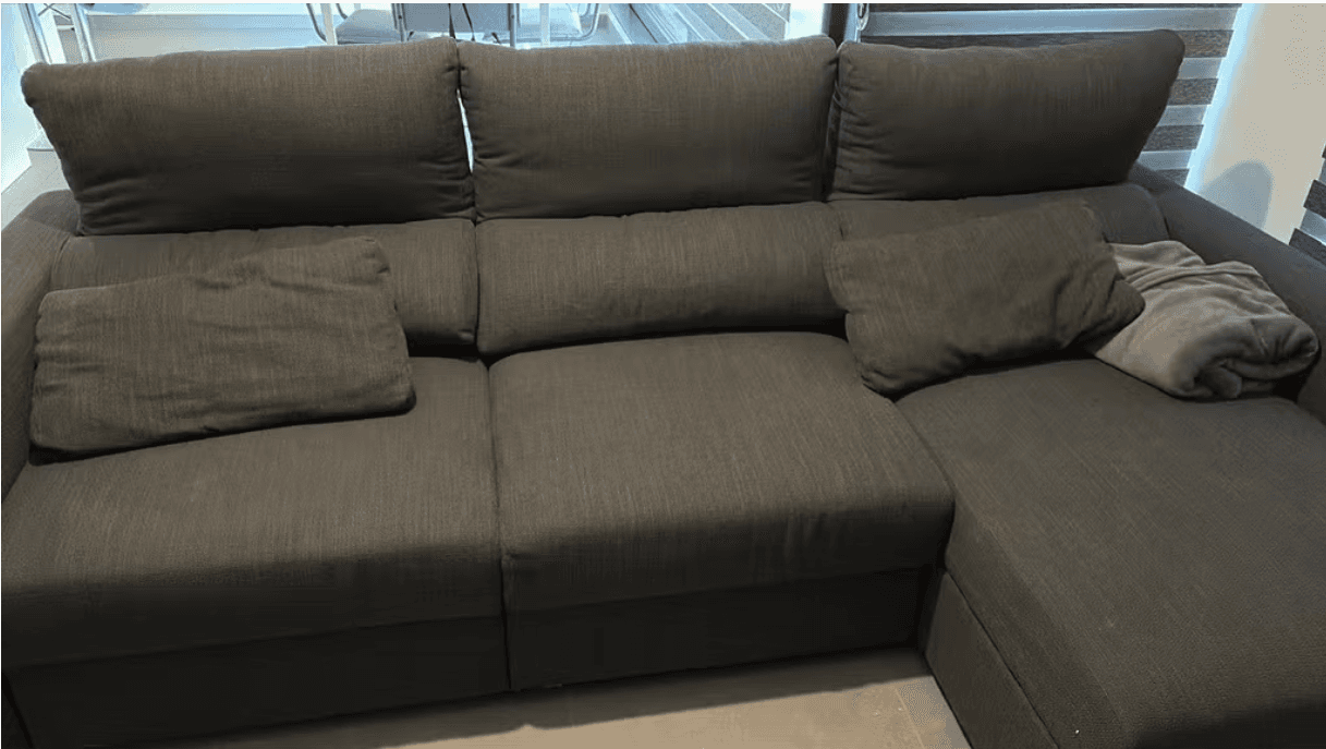 ESKILSTUNA 3-zitsbank met chaise longue, Hillared antraciet