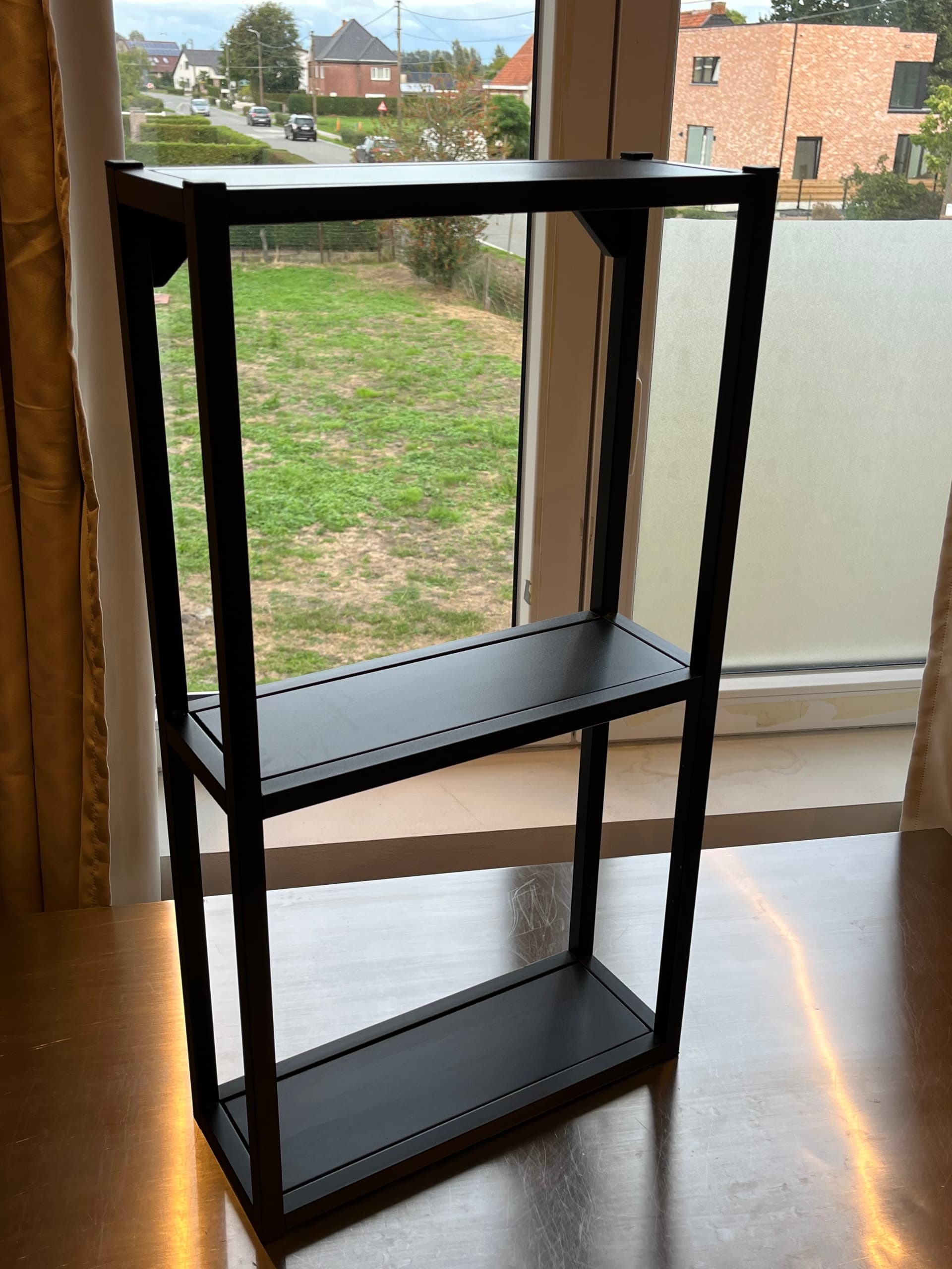 ENHET wall frame with shelves, anthracite, 40x15x75 cm