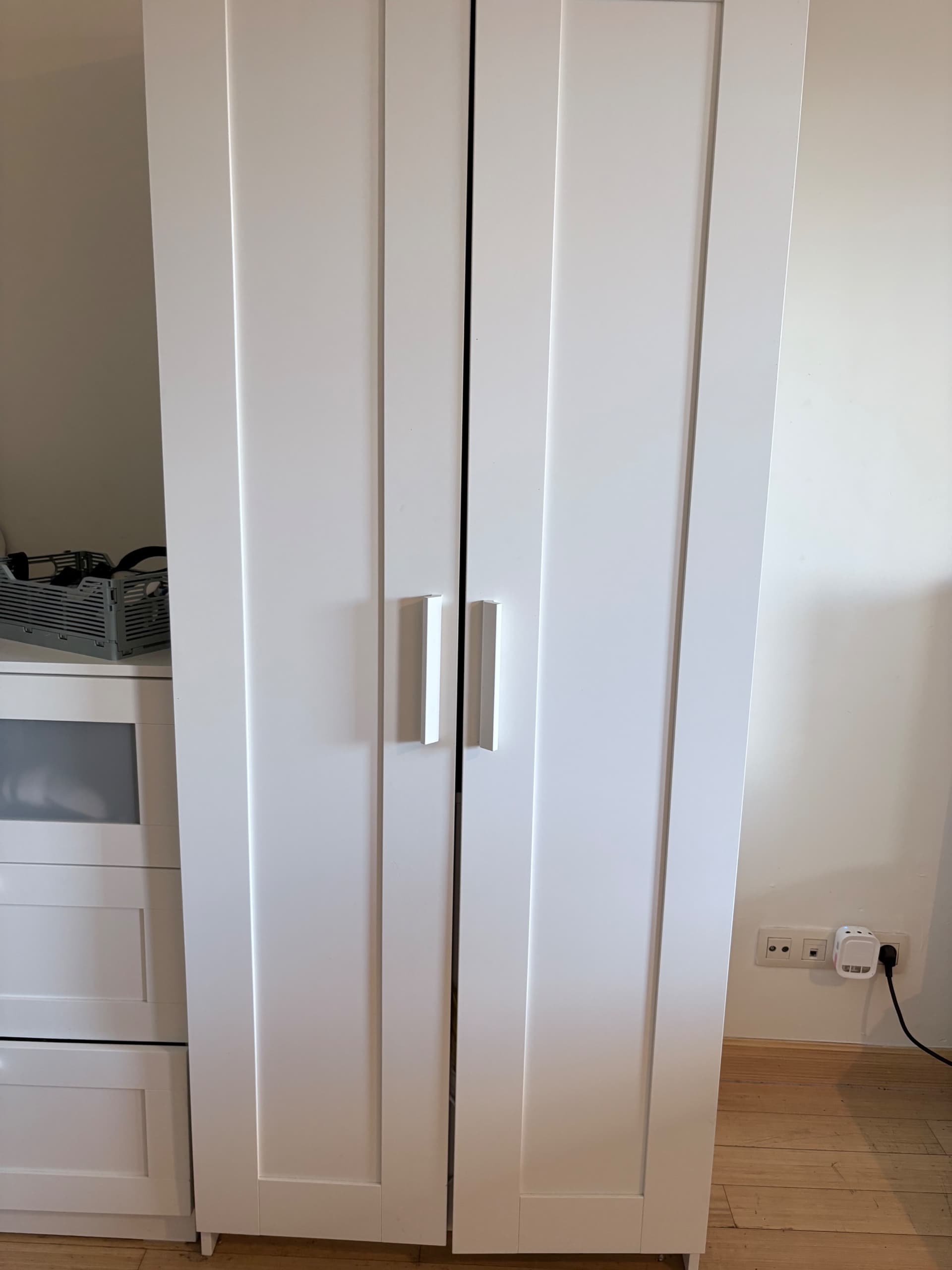BRIMNES wardrobe with 2 doors, white, 78x50x190 cm