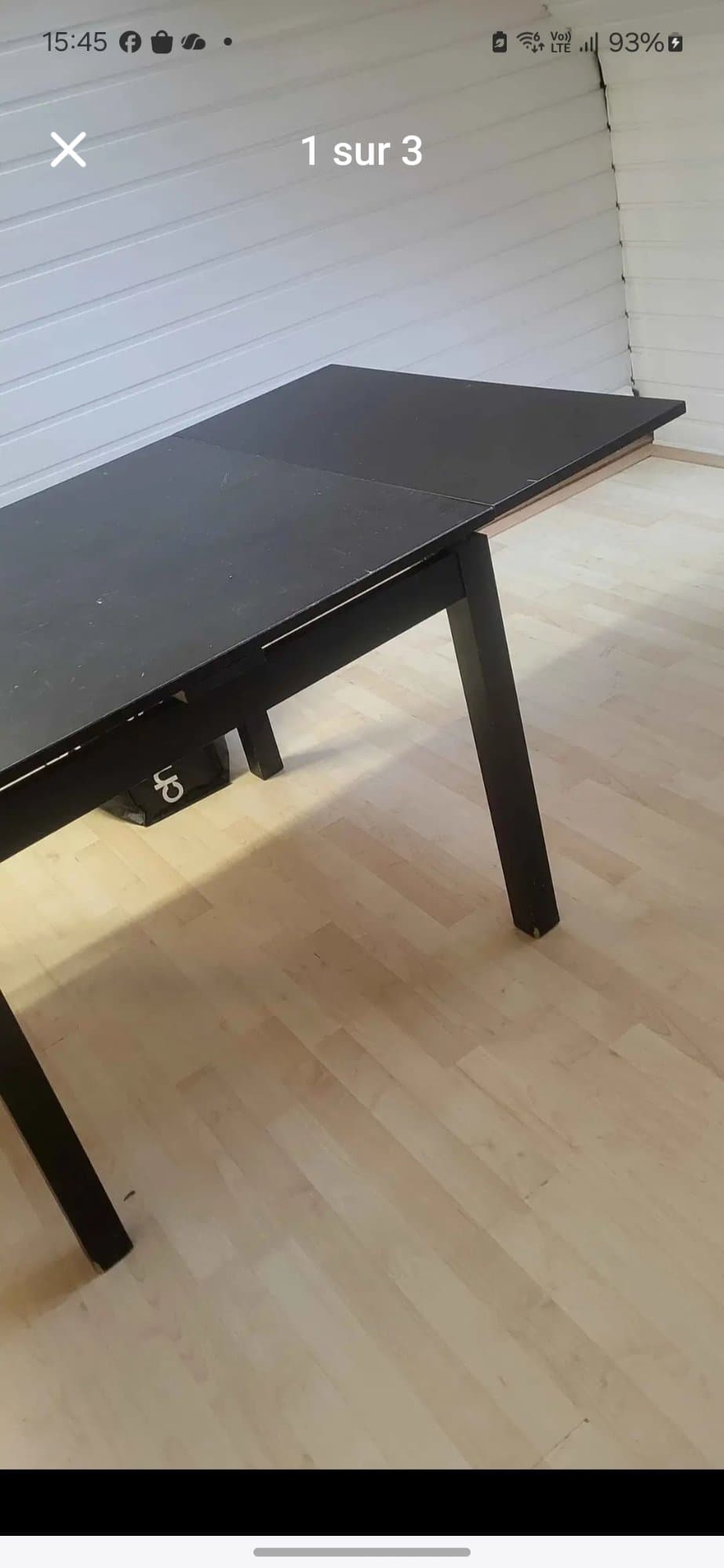BJURSTA table extensible, brun noir