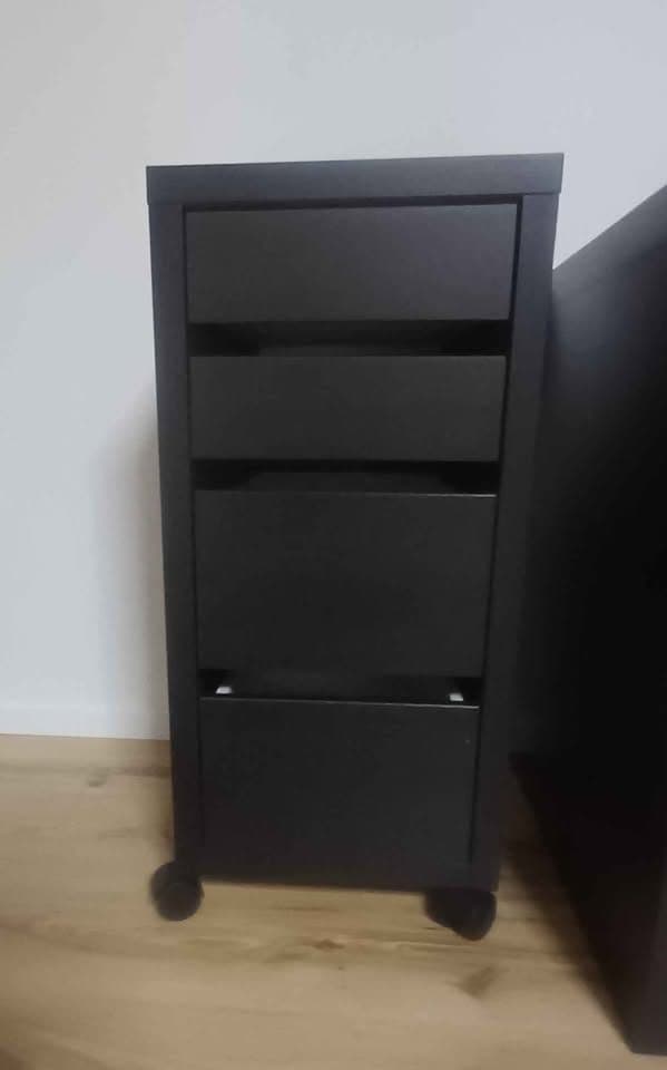 MICKE Ladeblok op wielen, zwartbruin, 35x75 cm