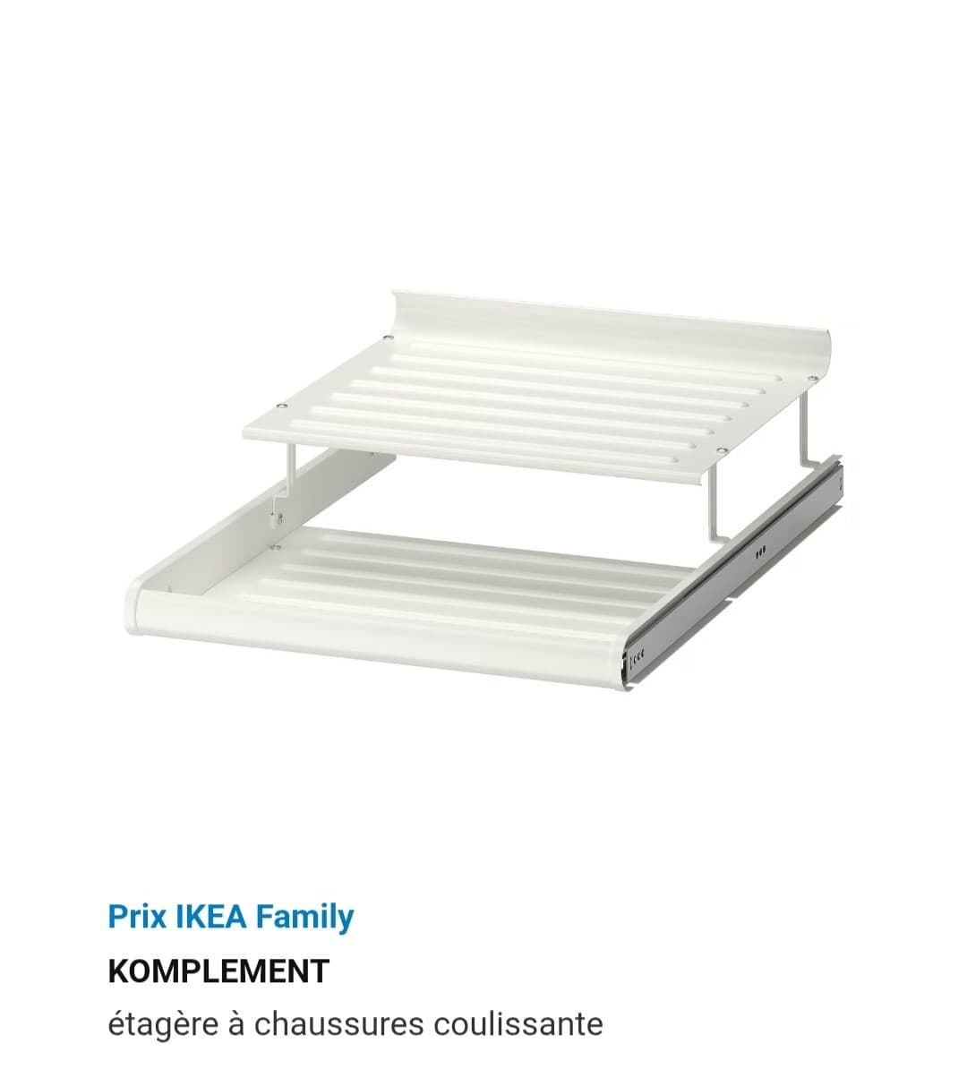 KOMPLEMENT pull-out shoe shelf, white, 100x58 cm