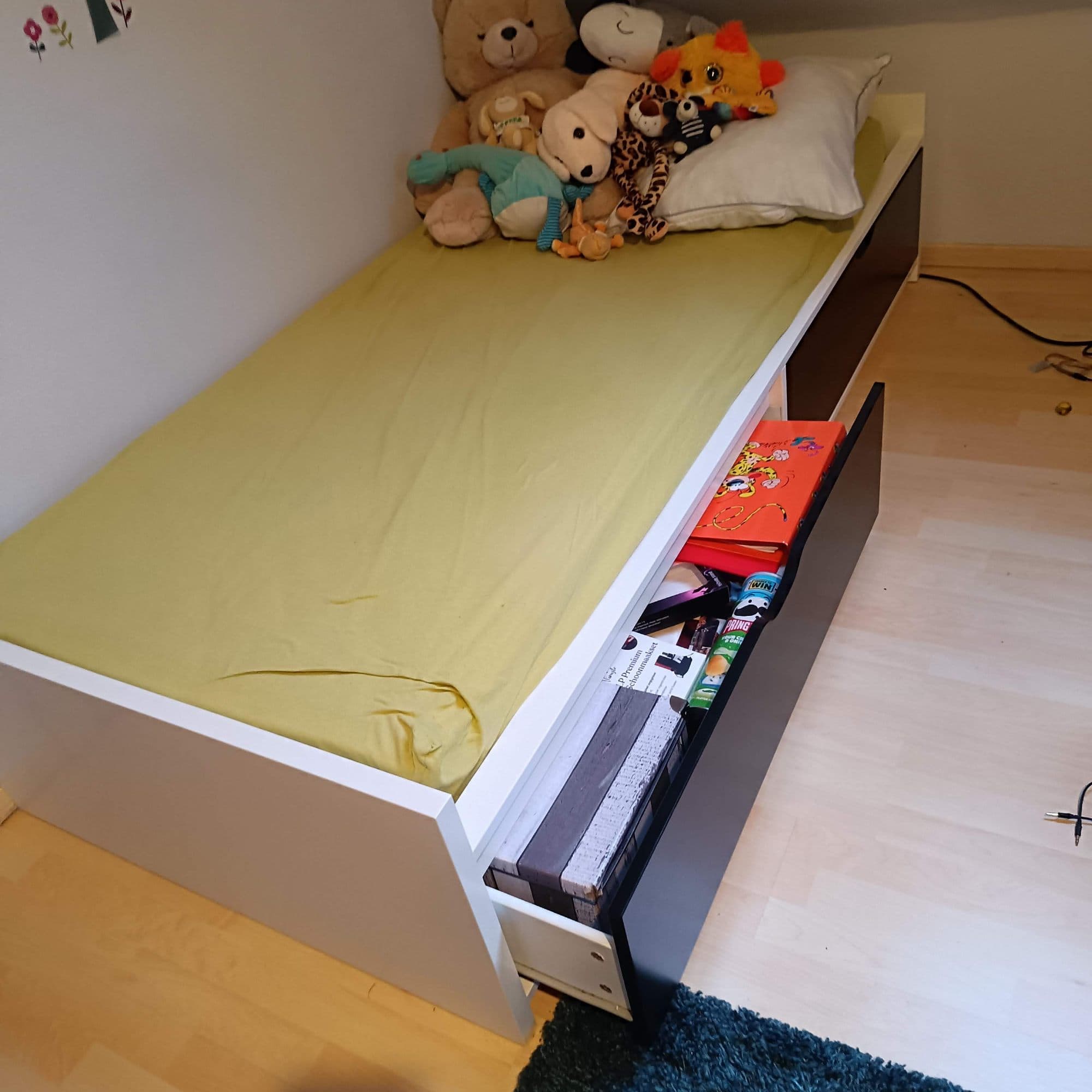 NORDLI bed frame with storage, anthracite