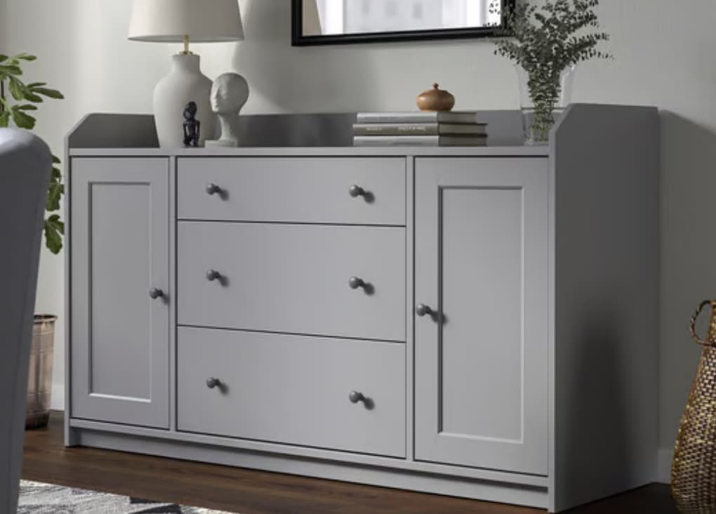HAUGA buffet, gris, 140x46x84 cm