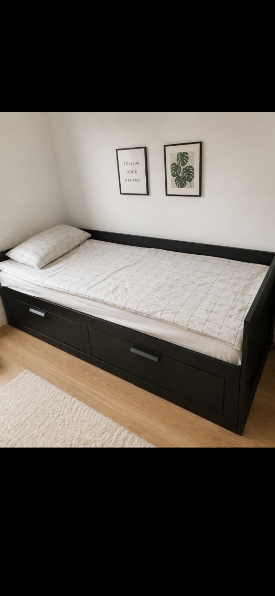 BRIMNES lit banquette 2p (struct + matelas)