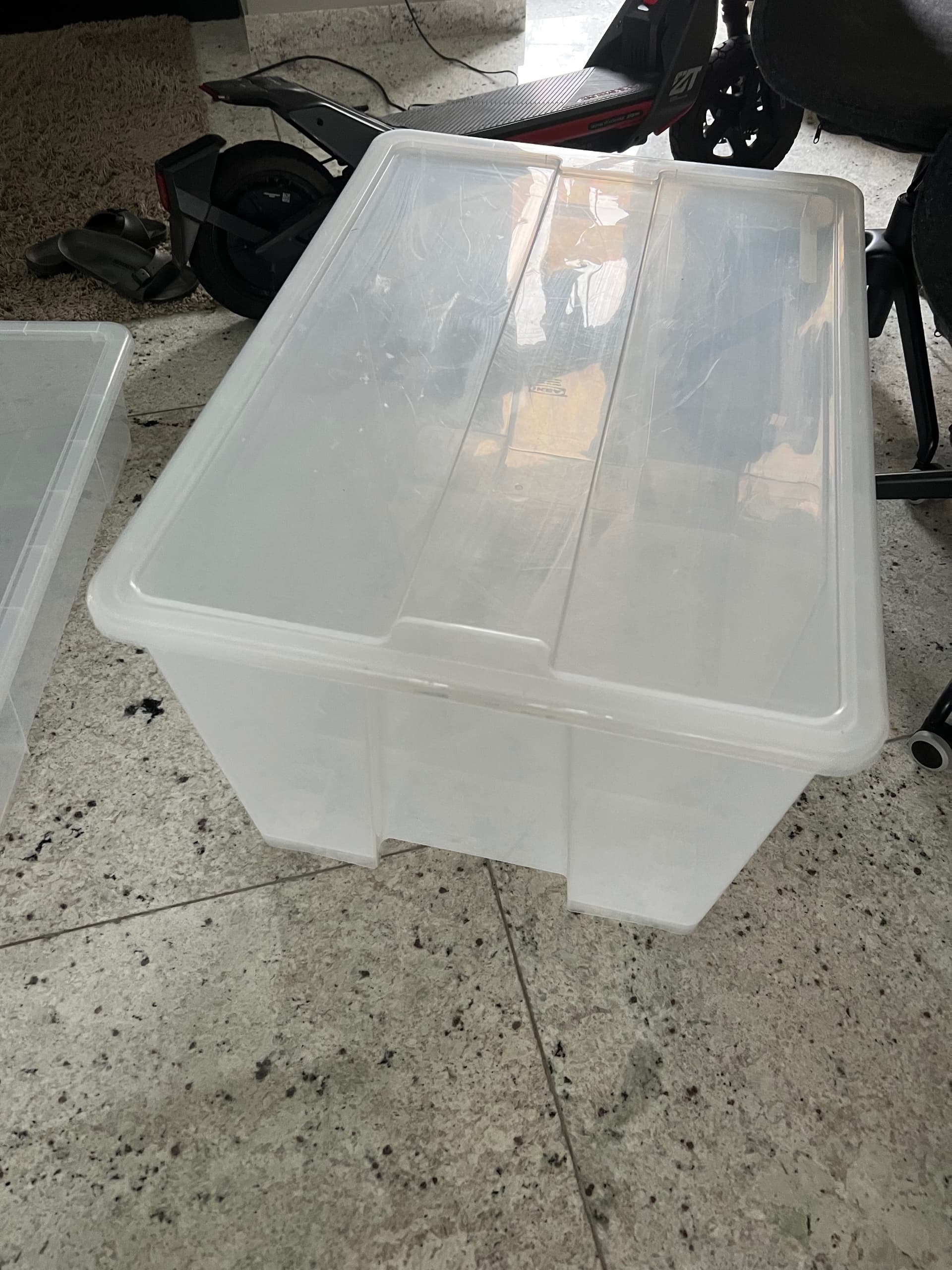 SAMLA box with lid, transparent, 79x57x43 cm/130 l