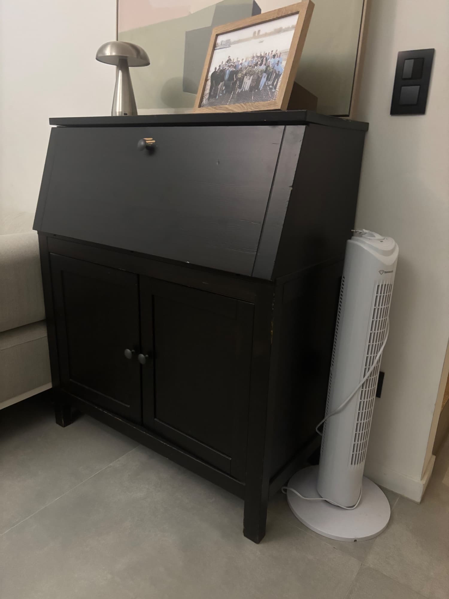 HEMNES secrétaire, brun noir