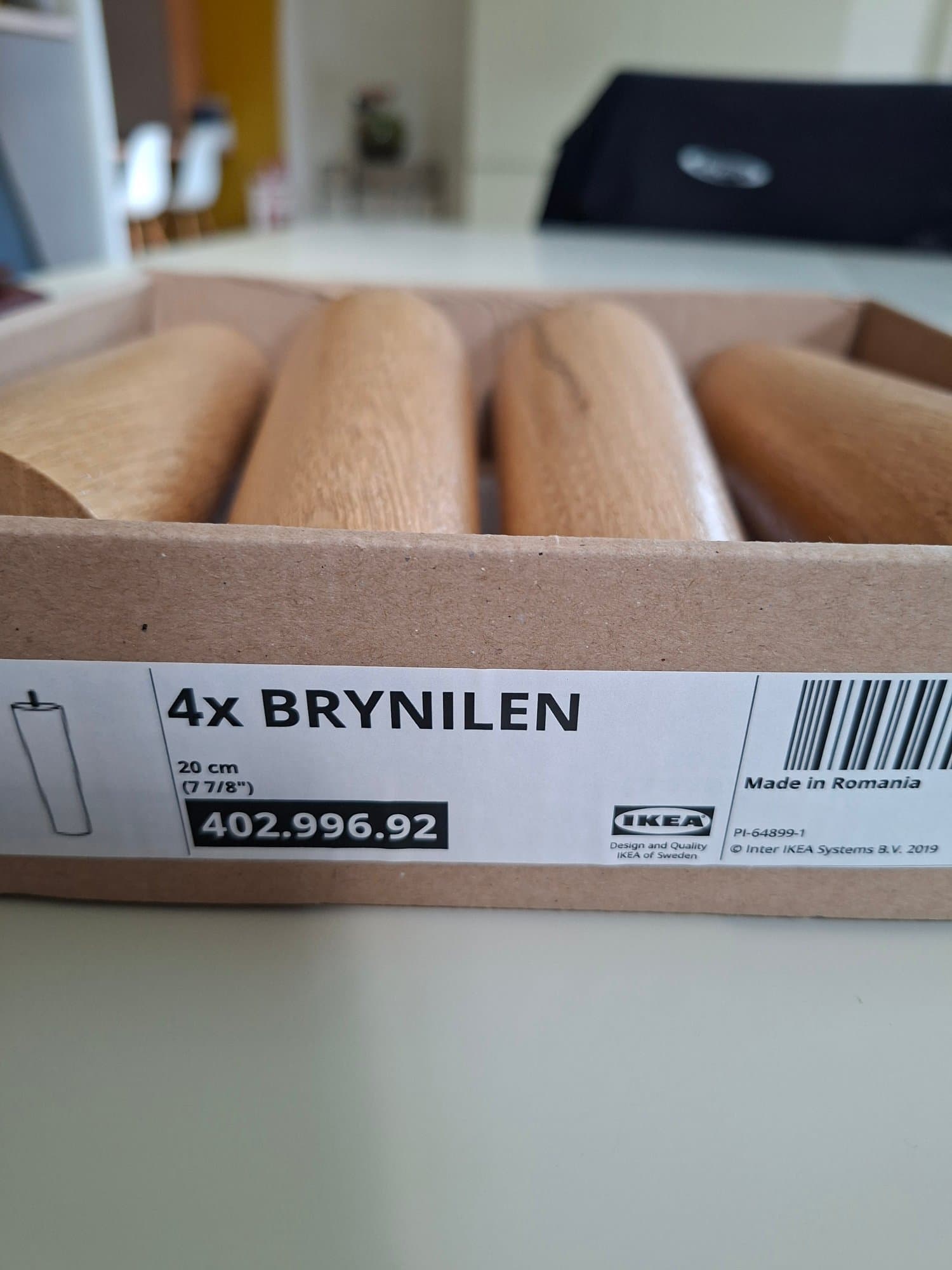 BRYNILEN  4 POTEN leg, oak effect, 20 cm
