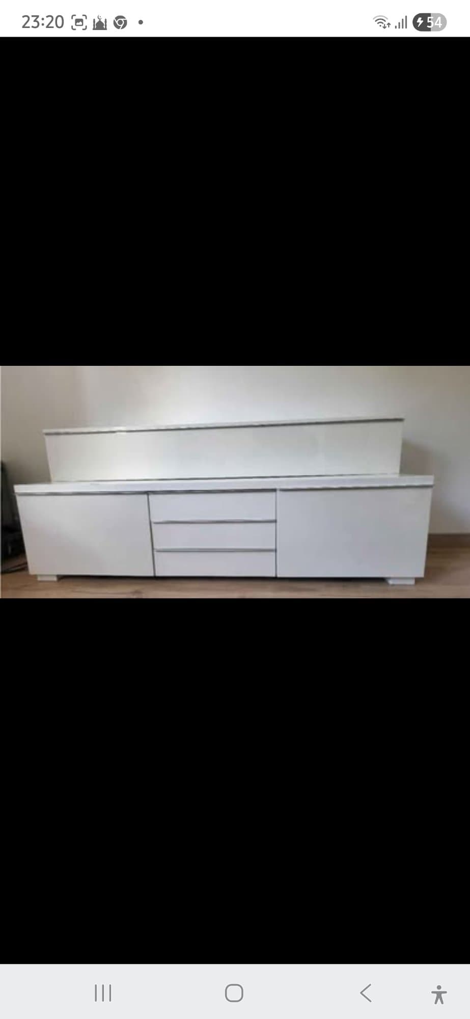 BYÅS Banc TV, brillant blanc, 160x42x45 cm