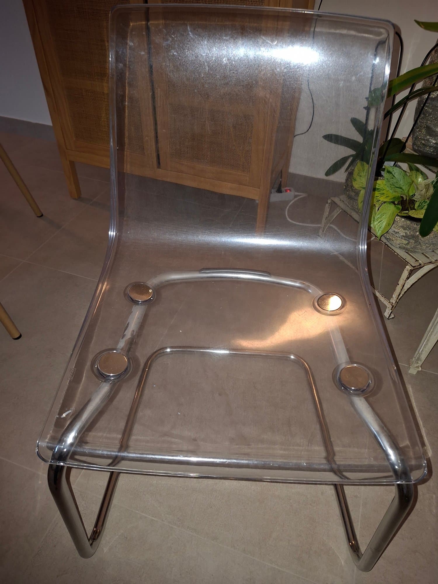 TOBIAS chair, transparent/chrome-plated