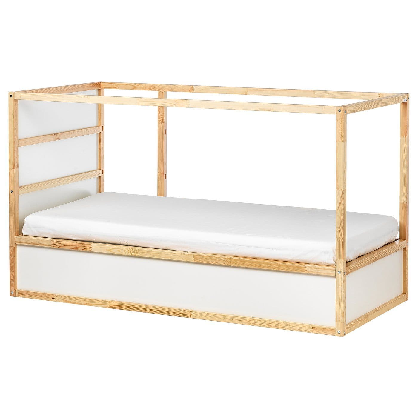 KURA LIT REVERSIBLE Lit réversible, blanc, pin, 90x200 cm