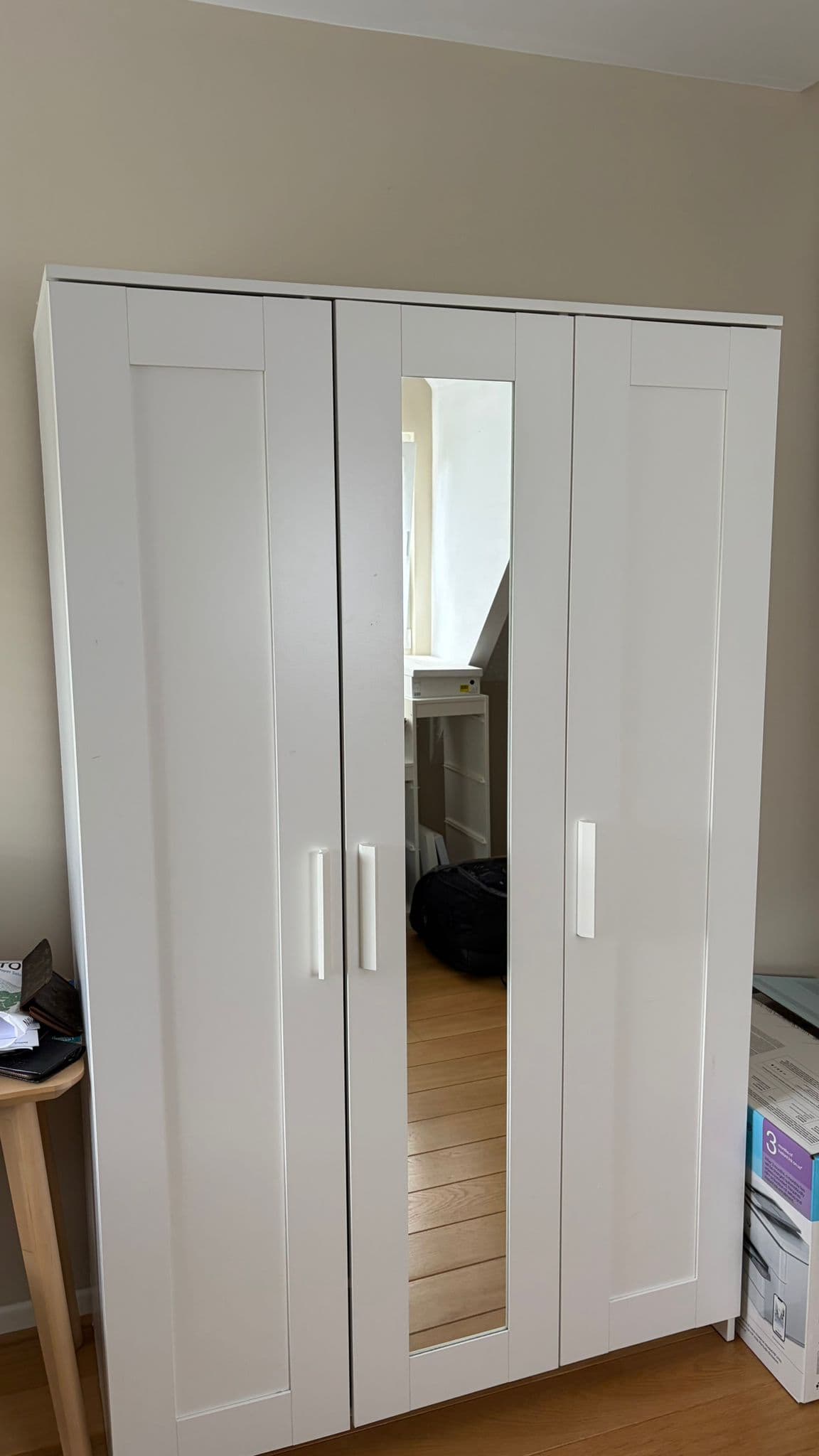BRIMNES Armoire 3 portes, blanc, 117x190 cm