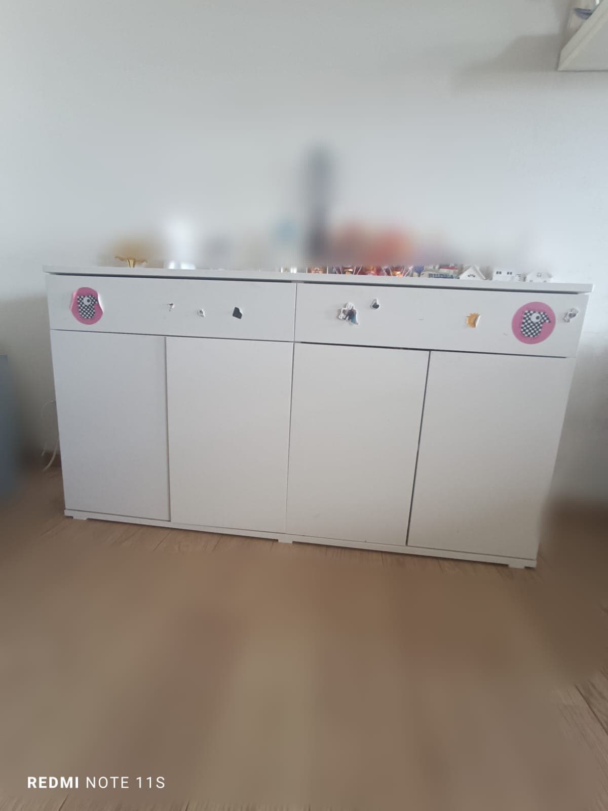 VIHALS buffetkast, wit, 140x37x75 cm