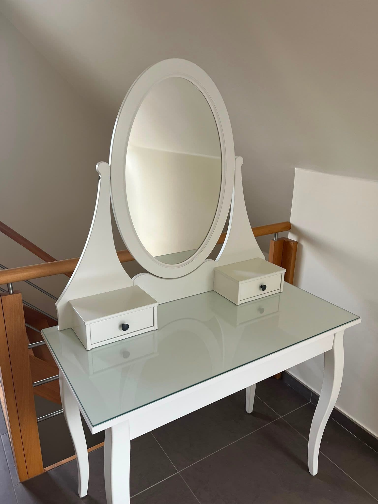 HEMNES Coiffeuse avec miroir, blanc, 100x50 cm