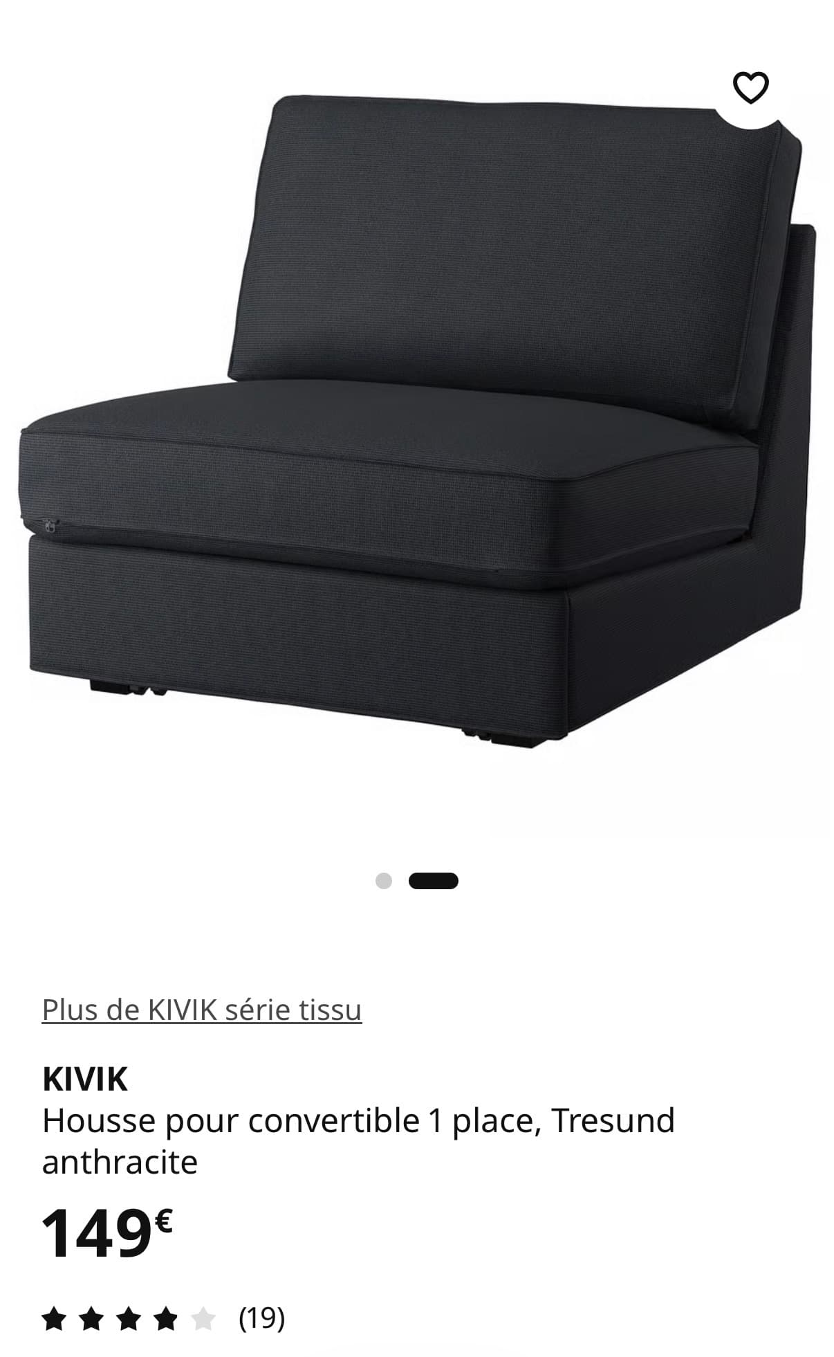 KIVIK cover for 1-seat sofa-bed, Gunnared medium grey