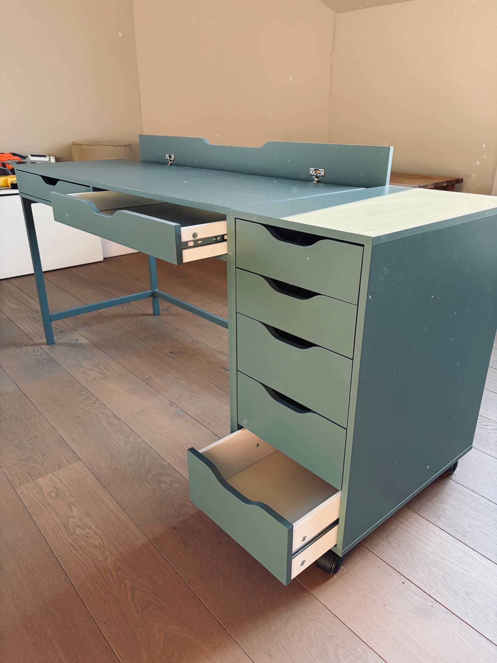 ALEX ladeblok op wielen, donkergrijs/zwart, 36x76 cm