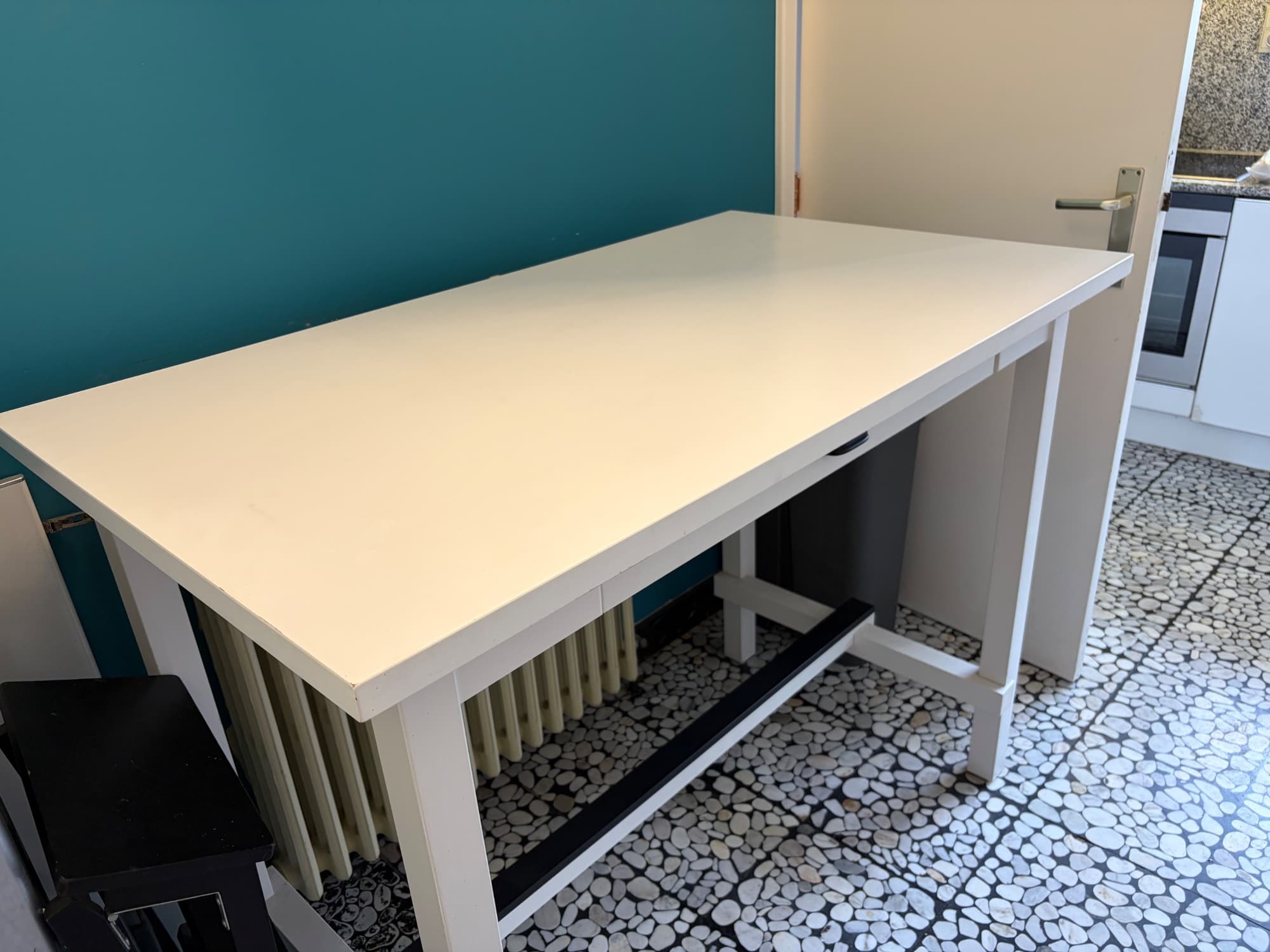 NORDVIKEN Table de bar, blanc, 140x80 cm