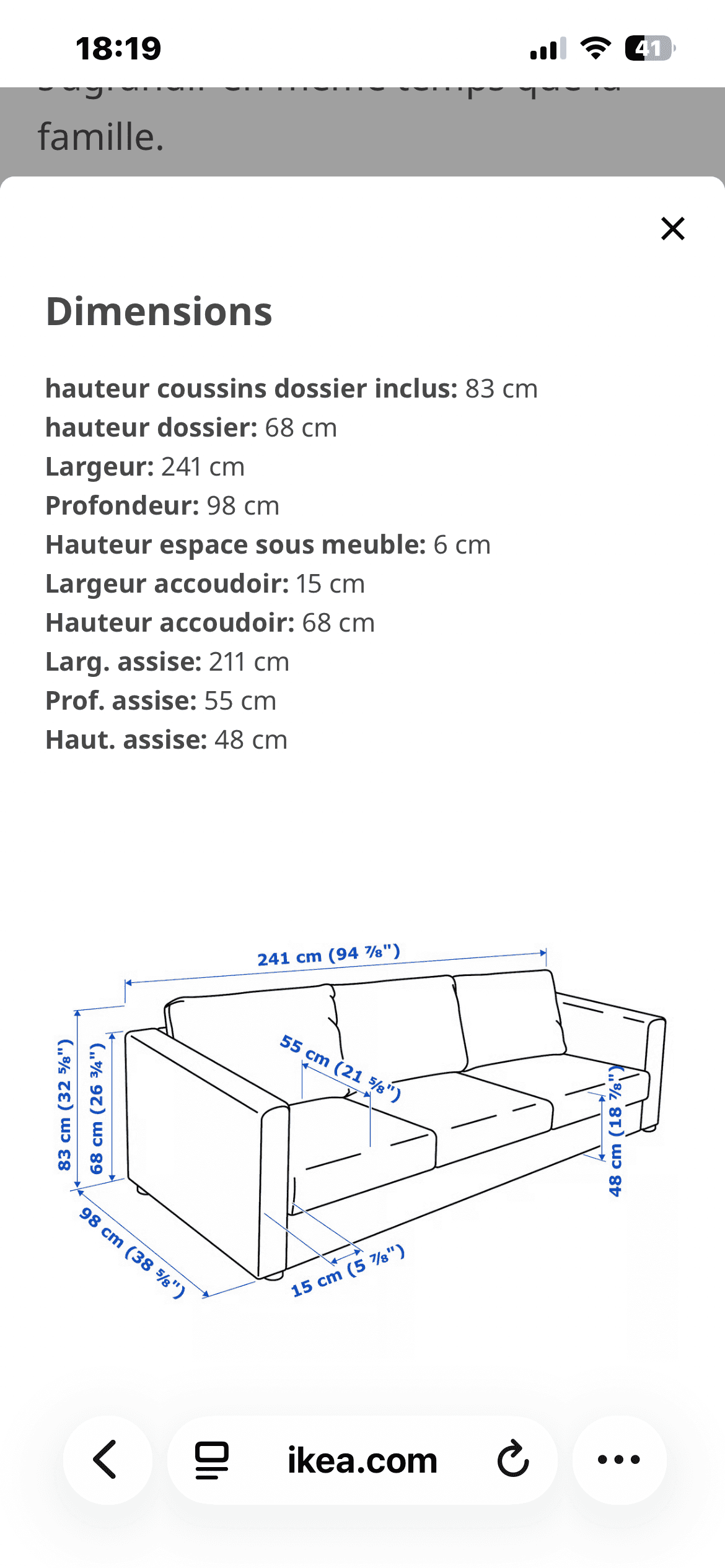 VIMLE 3-seat sofa, Hallarp grey