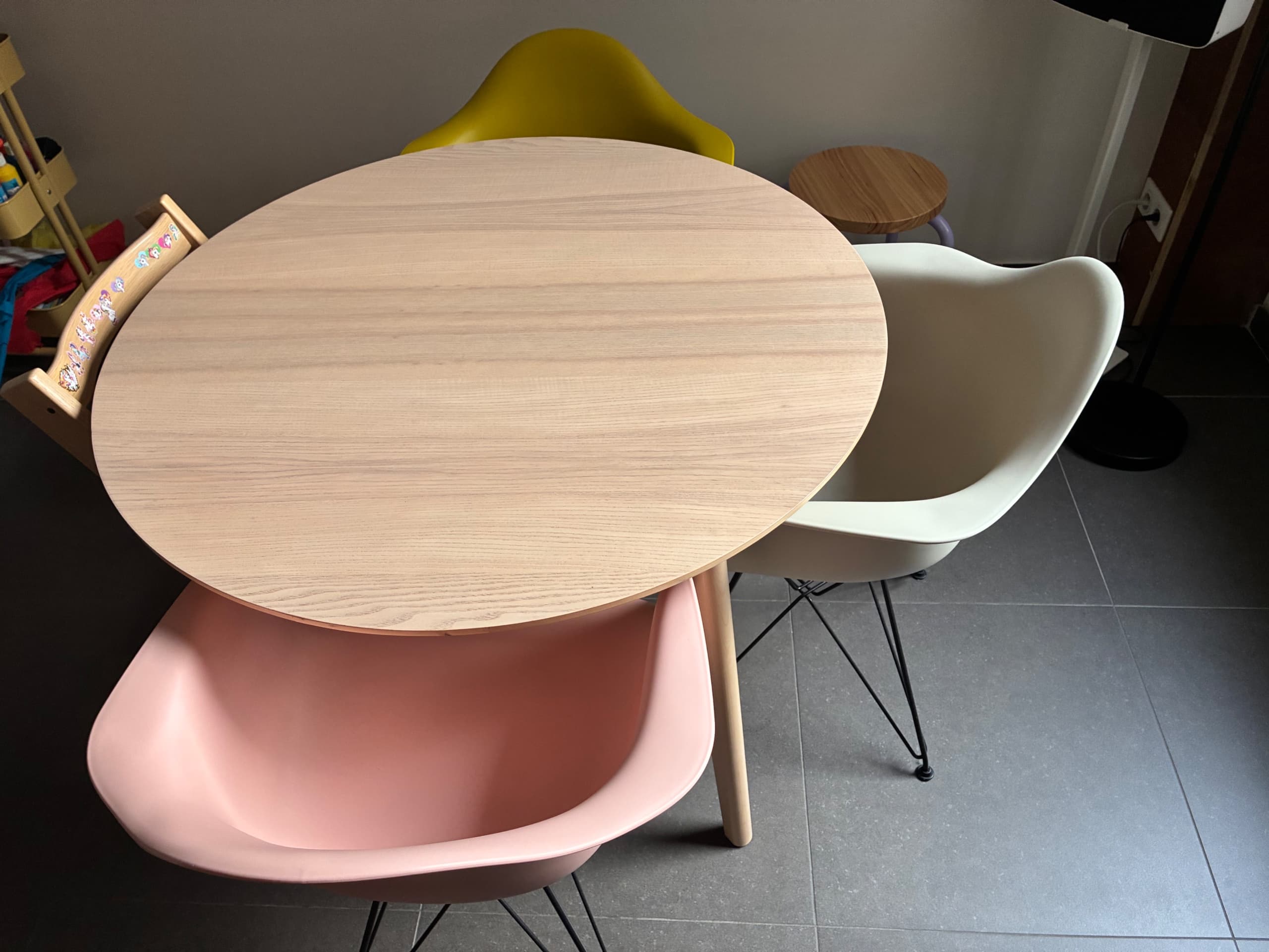 LISABO table, ash veneer, 105 cm