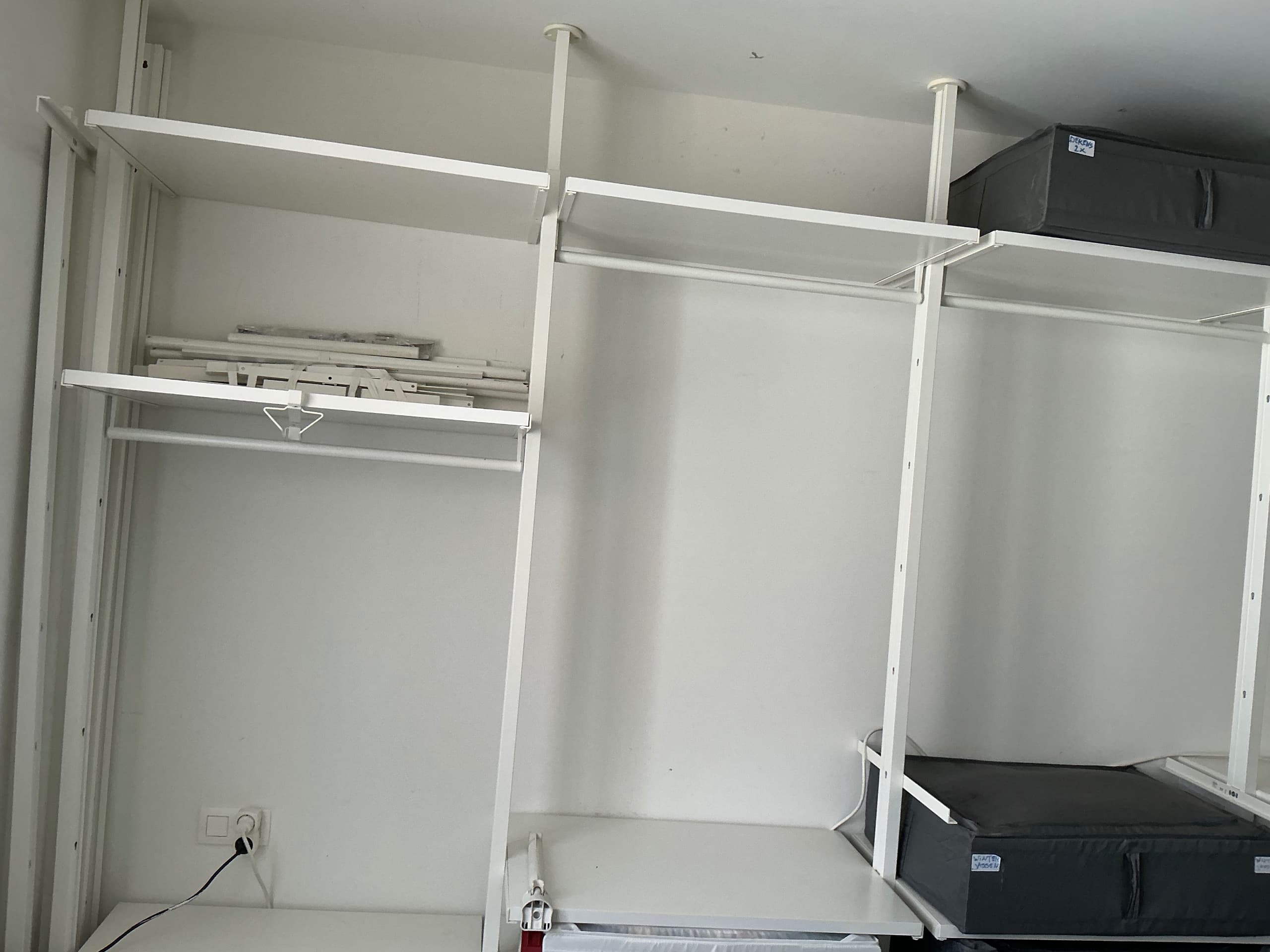 ELVARLI kledingkastcombinatie, wit, 303x51x222-350 cm
