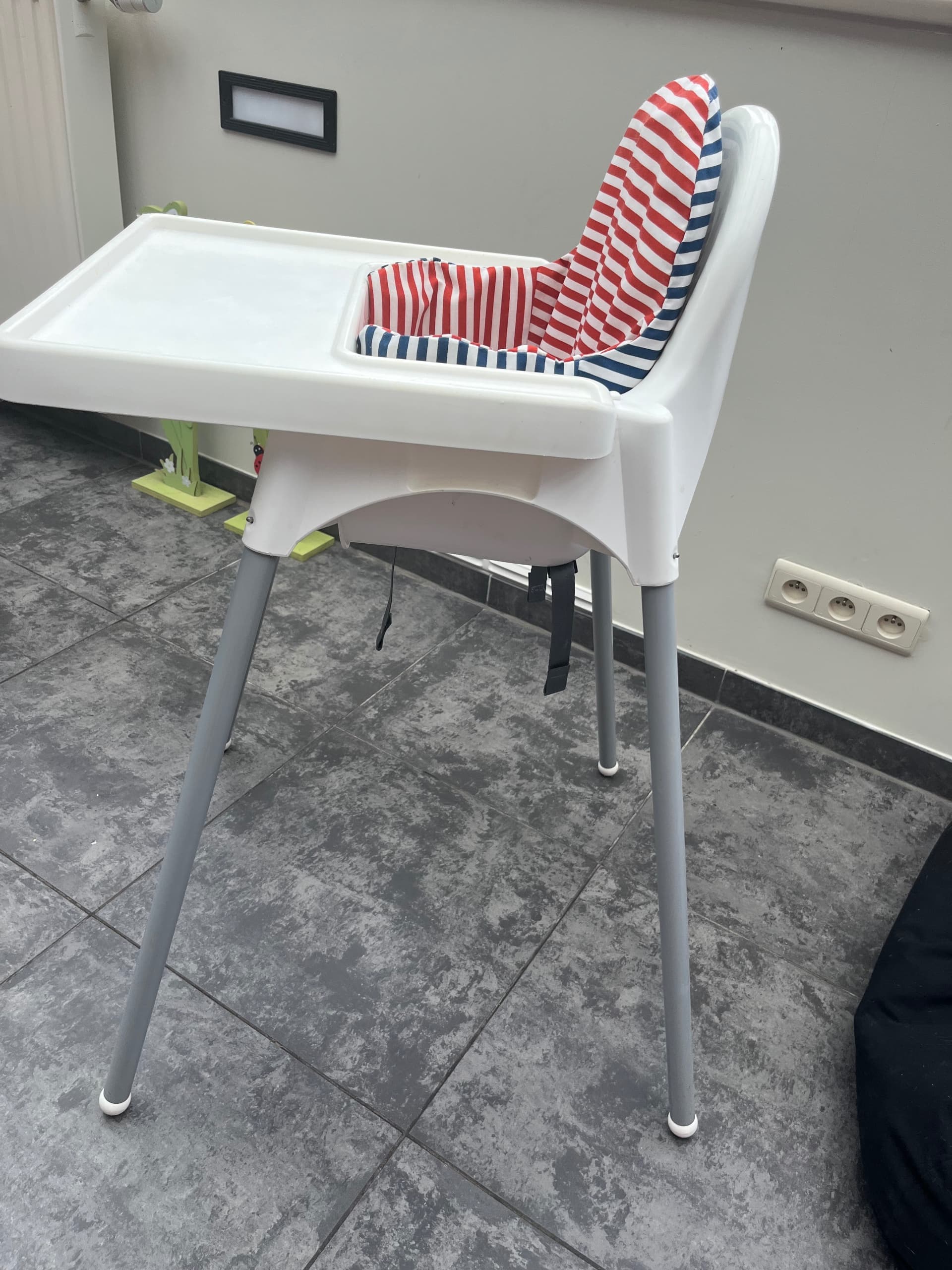 ANTILOP structure chaise haute+tablette, blanc/blanc