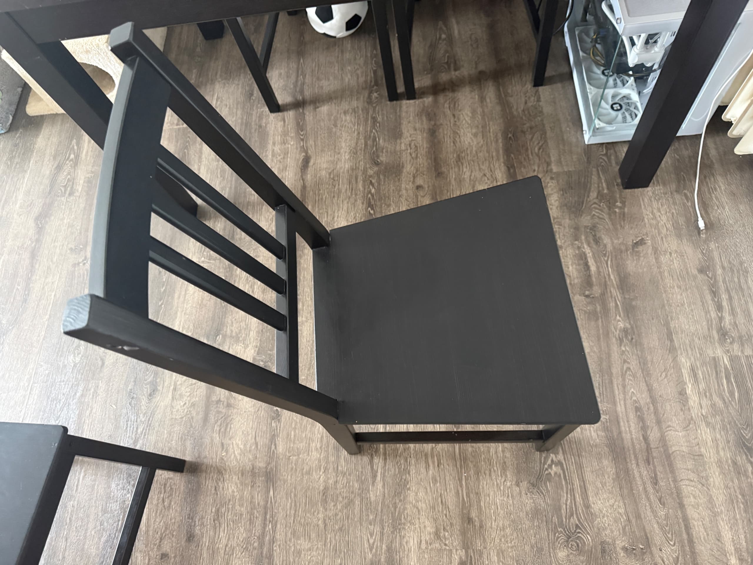 HAUGA / ROSENTORP HAUGA / HÖGVED table and 4 chairs, white/birch veneer, 118x74 cm