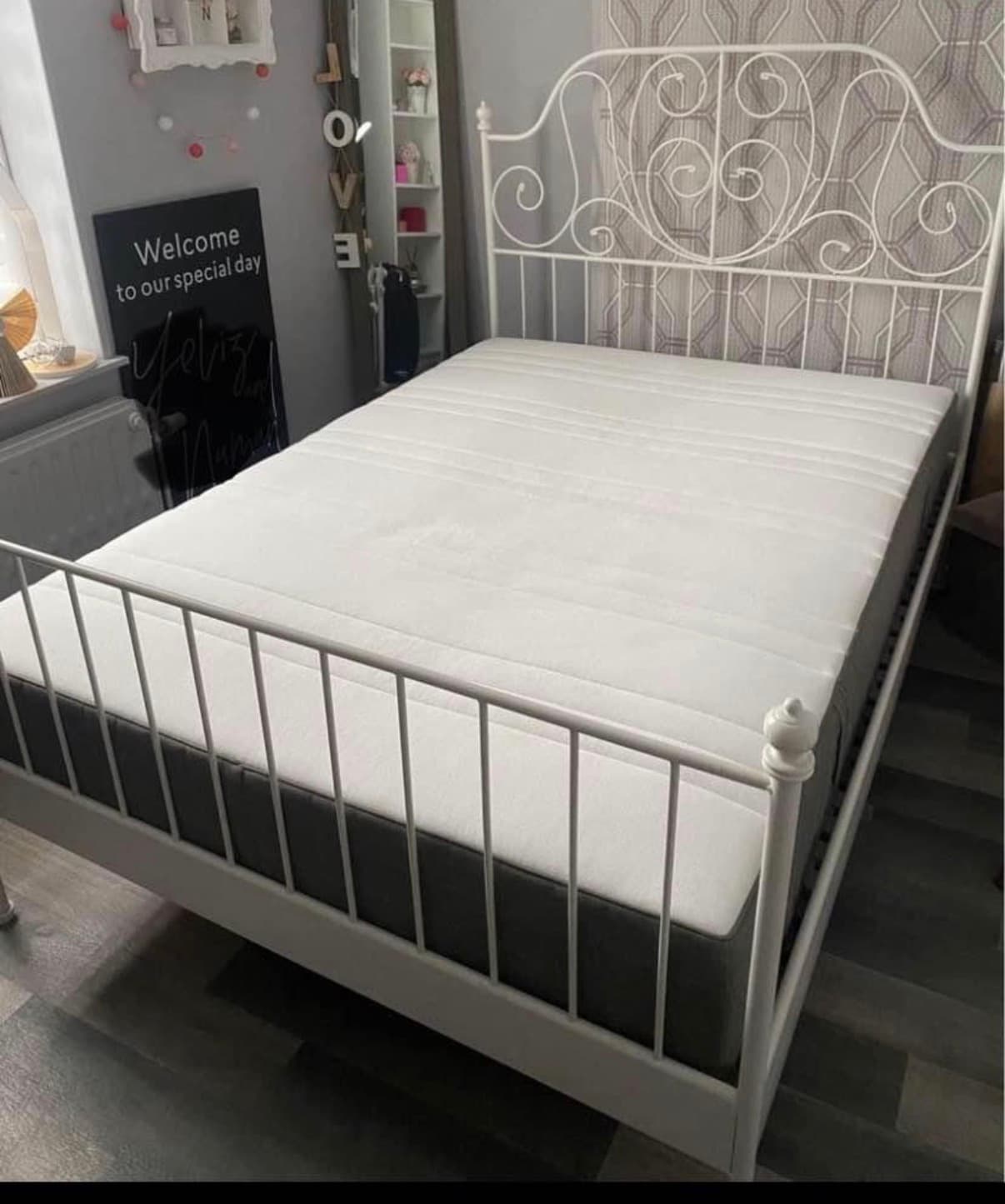 STJÄRNÖ bed frame, white, 140x200 cm