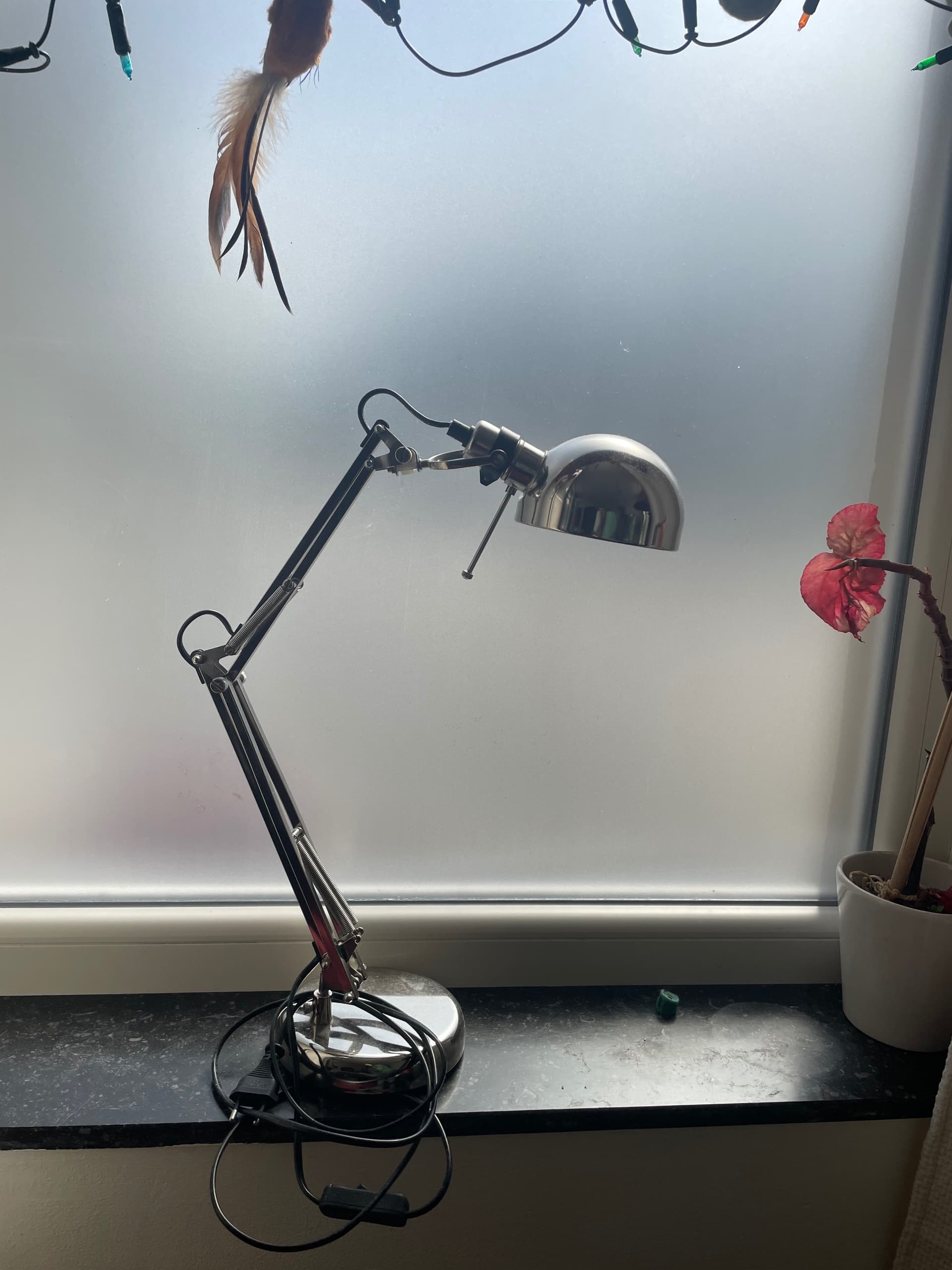 FORSÅ Bureaulamp, vernikkeld