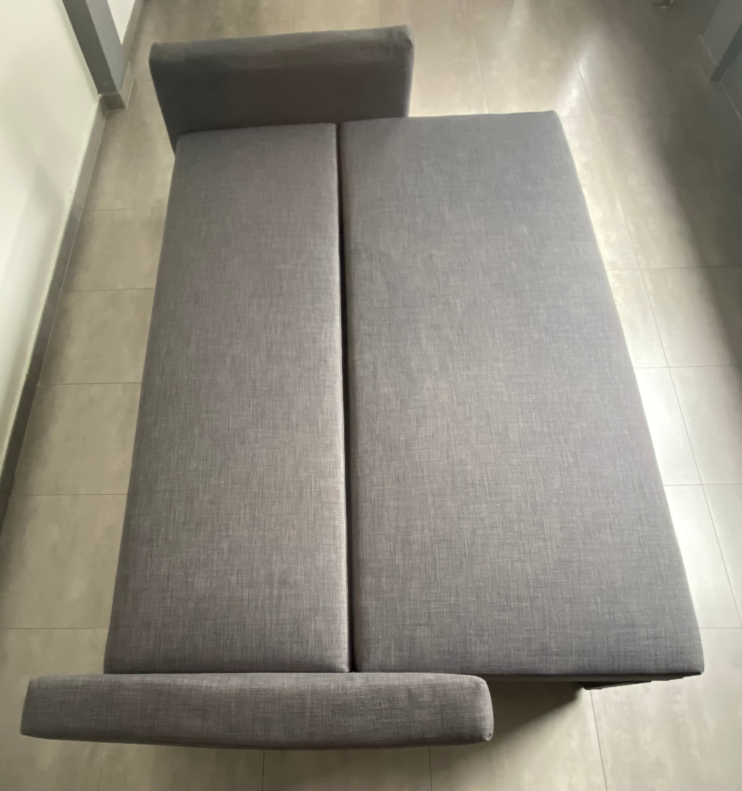 FRIHETEN three-seat sofa-bed, Skiftebo dark grey