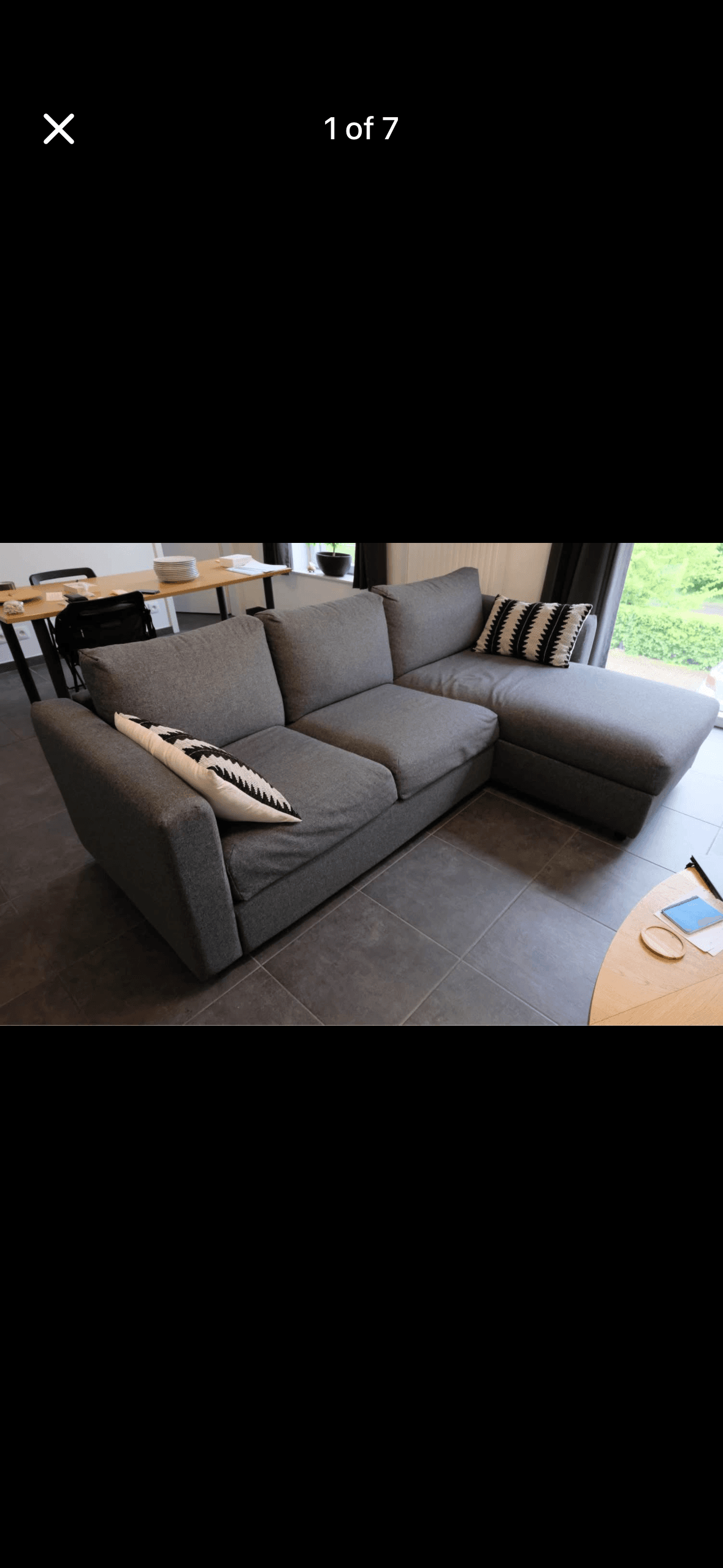 VIMLE 3-seat sofa with chaise longue, with headrest/Gunnared medium grey