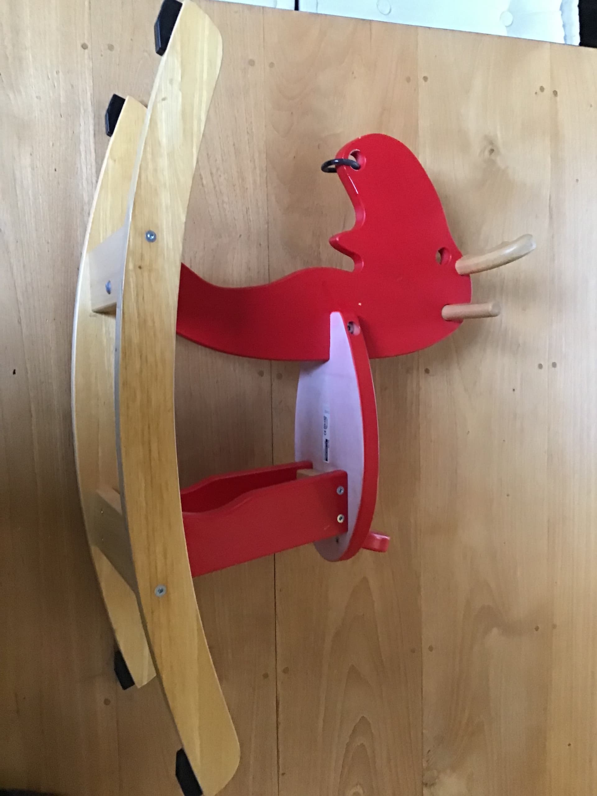 EKORRE Élan à bascule, rouge, hévéa