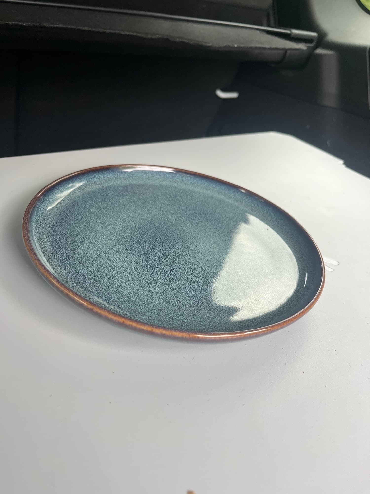 GLADELIG bordje, blauw, 20 cm
