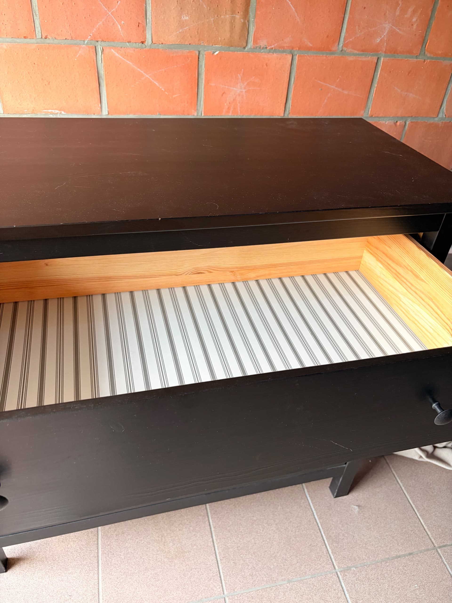 KOPPANG commode 3 tiroirs, brun noir, 90x46x83 cm