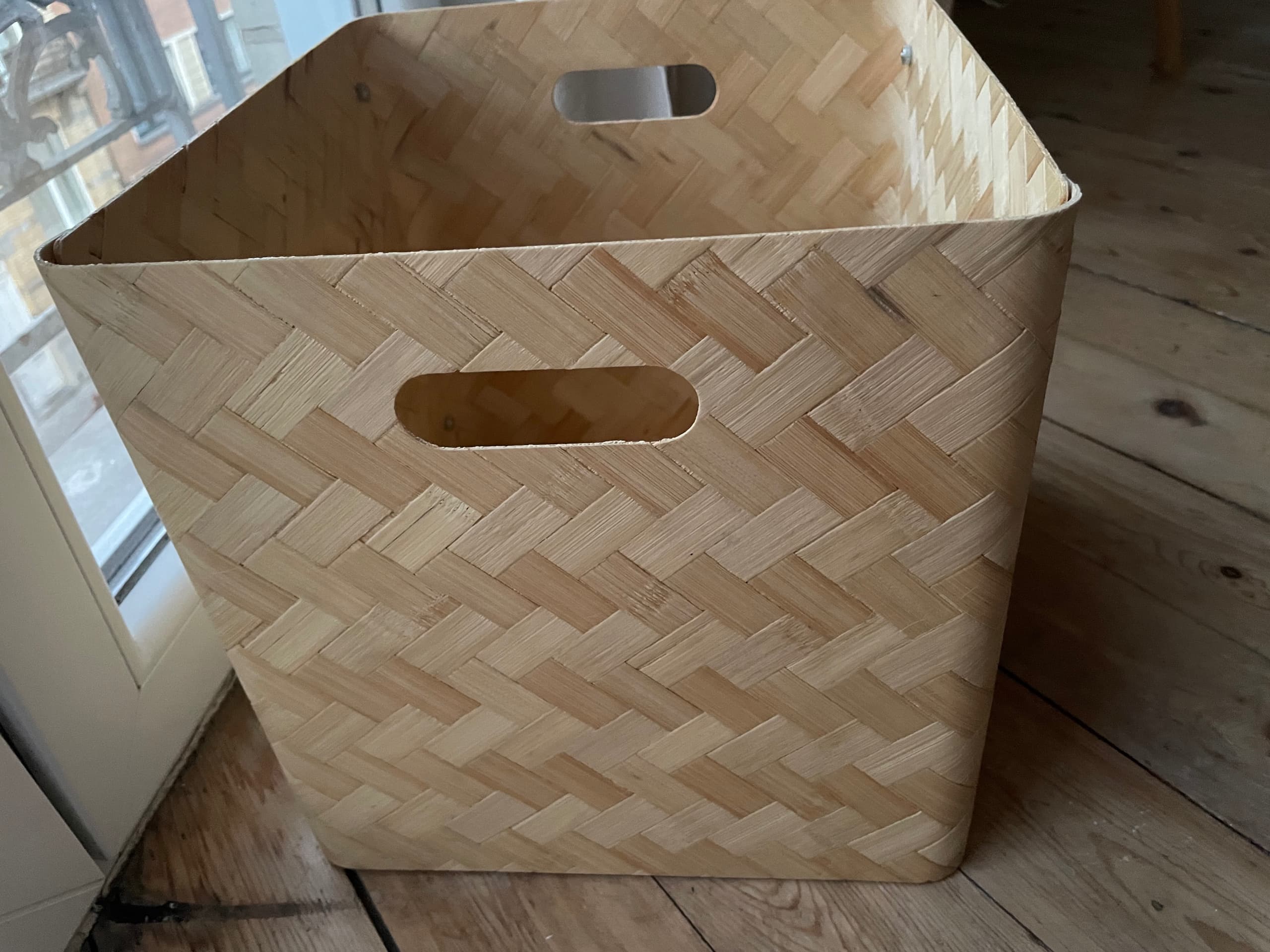 BULLIG box, bamboo/brown, 32x35x33 cm