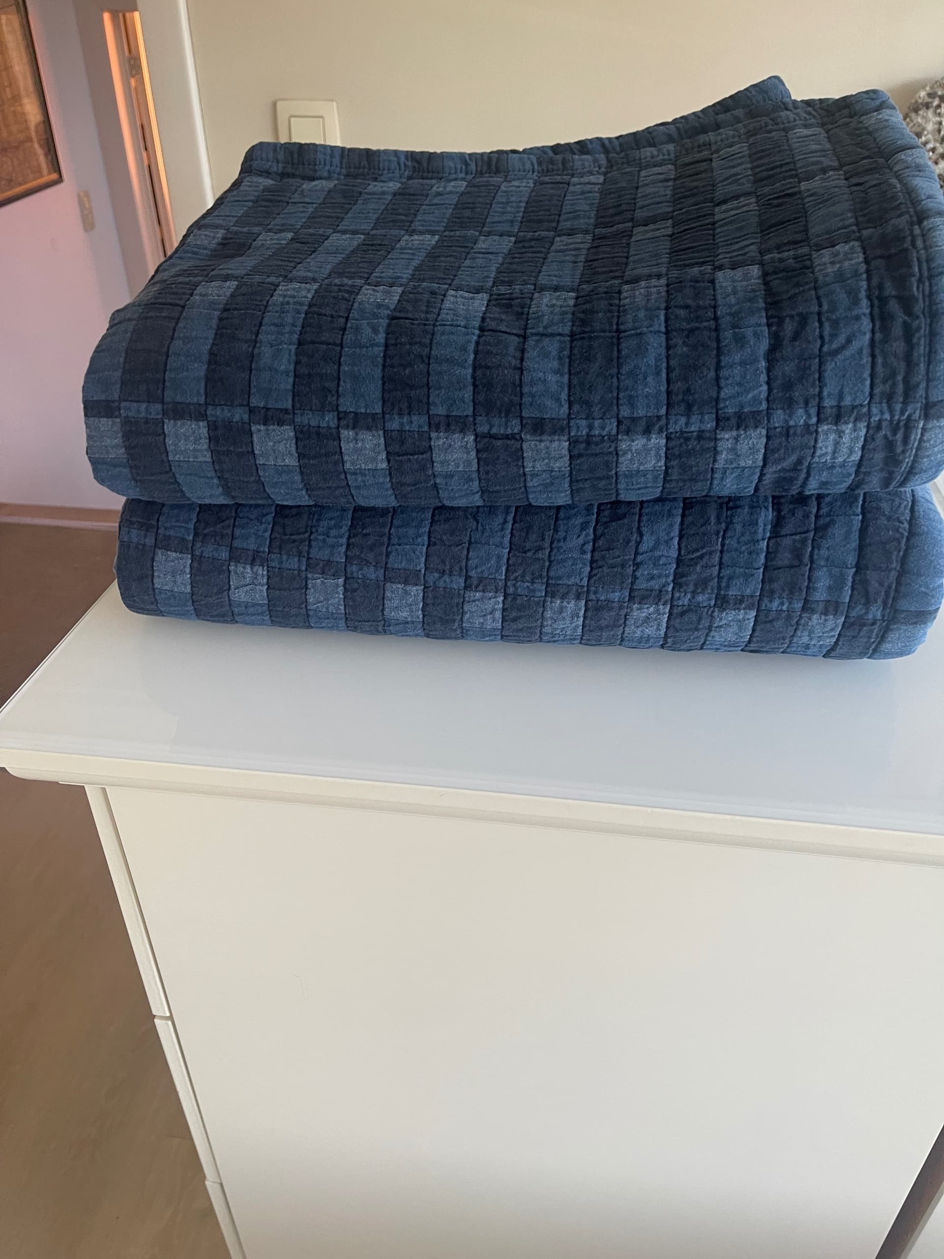 SKOGSKOVALL couvre-lit, bleu, 160x250 cm