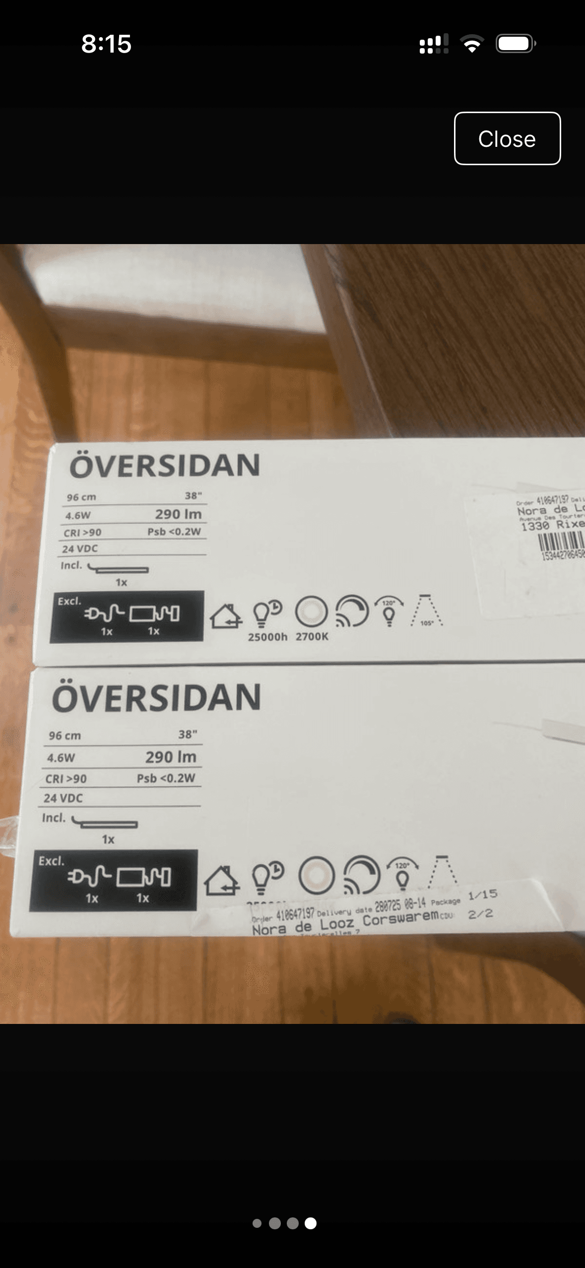 ÖVERSIDAN LED wardrobe lighting strp w sensor, dimmable white, 96 cm