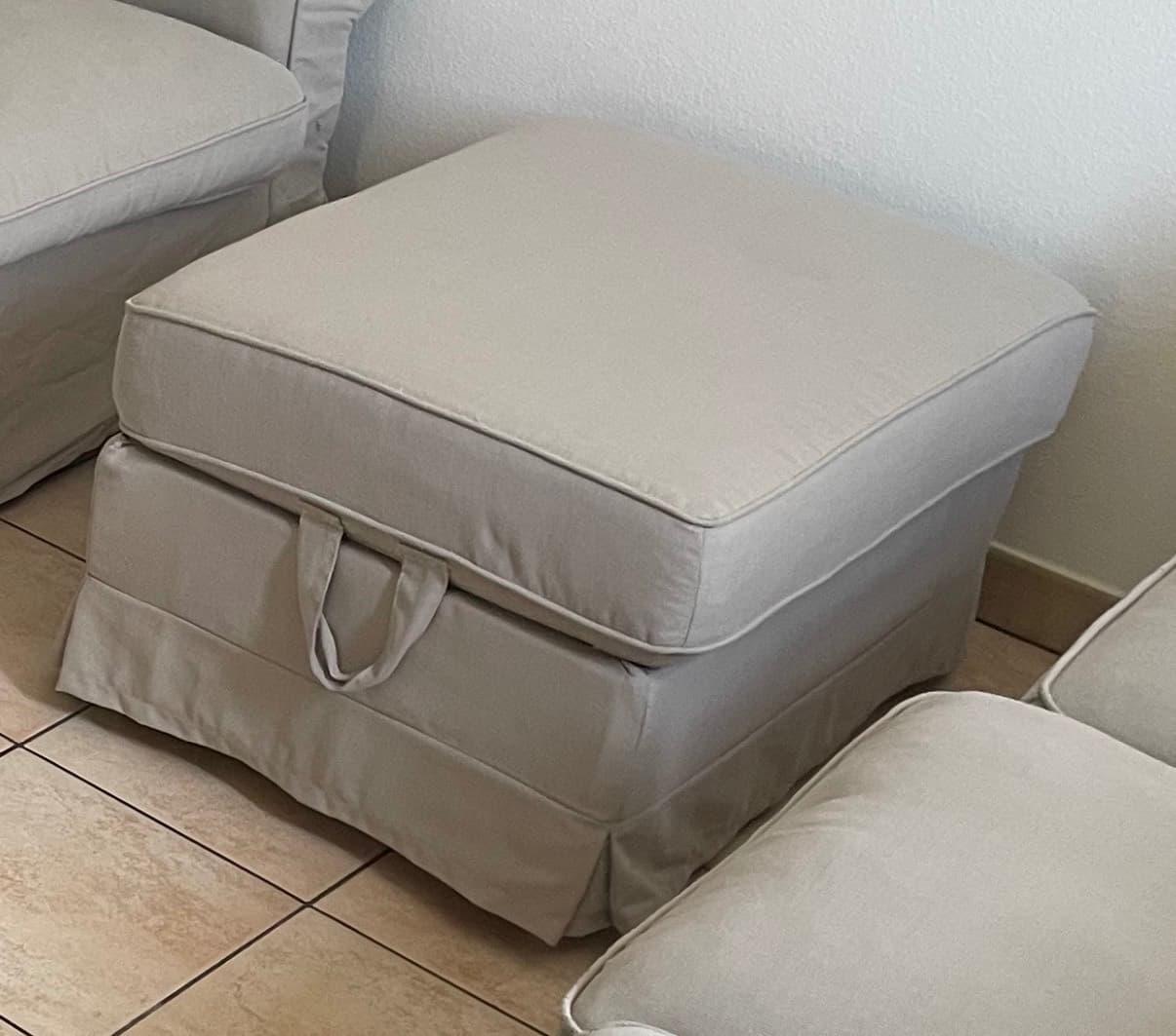 EKTORP hoes voetenbank, Hillared beige
