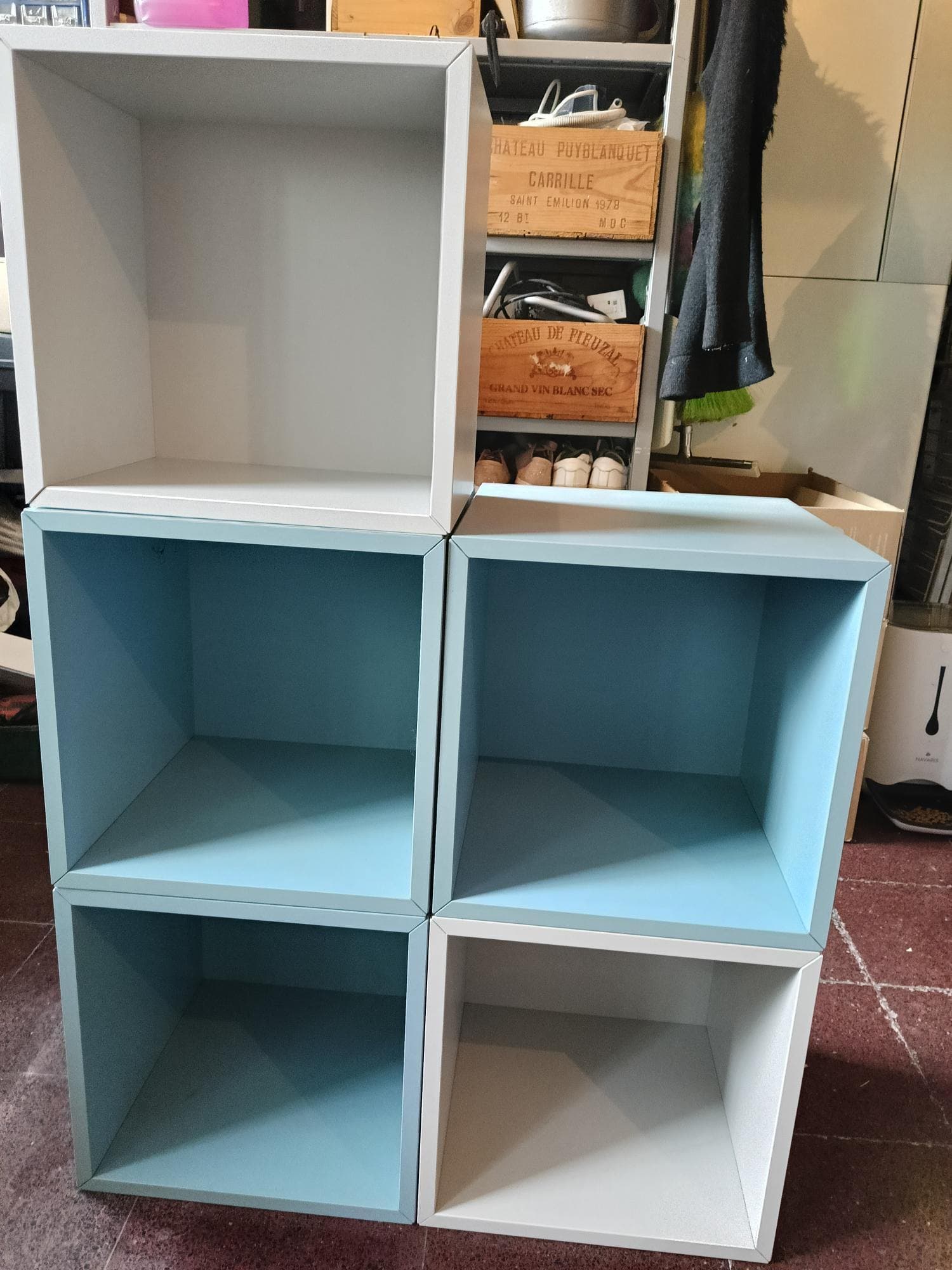 EKET kastcombinatie wand, donker grijsblauw, 70x25x105 cm