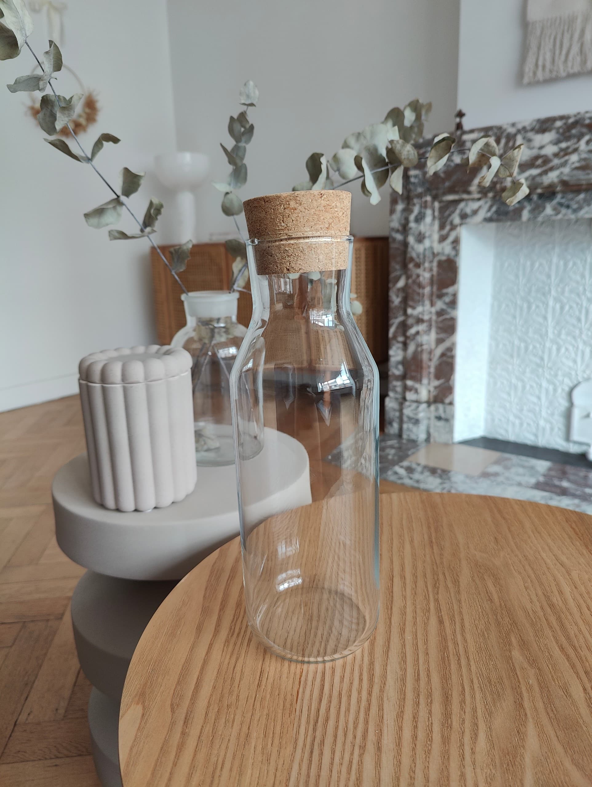 IKEA 365+ carafe with stopper, clear glass/cork, 1 l